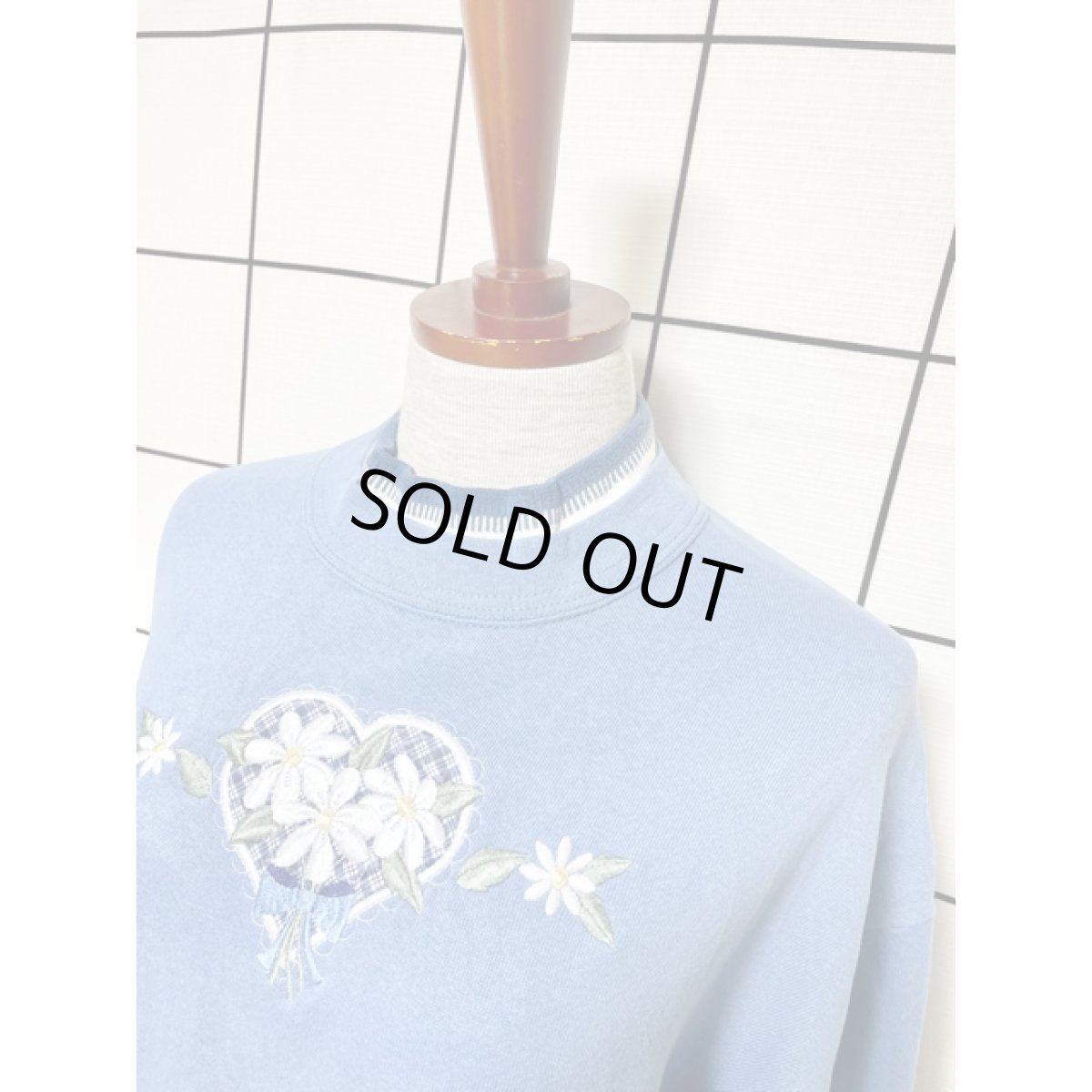 画像4: ハート リボン 花刺繍 アメリカ古着 スウェット ヴィンテージ (4)