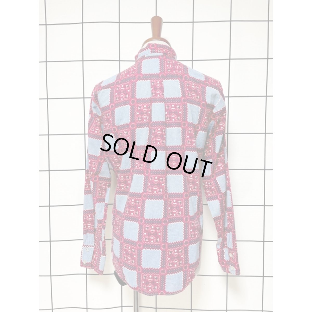 画像2: バンダナ柄 ブラウス ヴィンテージ レトロ アメリカ古着 長袖 シャツ (2)