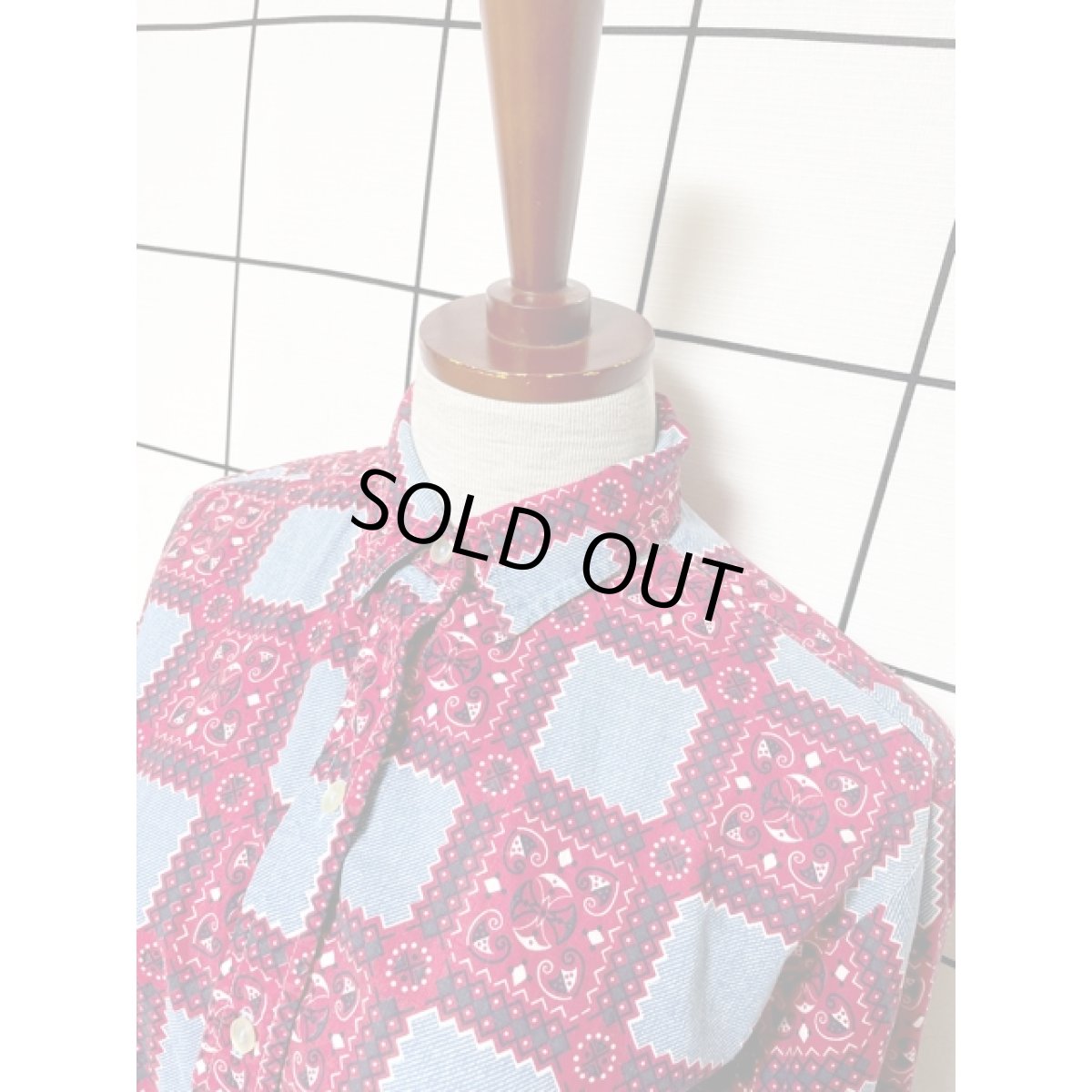 画像4: バンダナ柄 ブラウス ヴィンテージ レトロ アメリカ古着 長袖 シャツ (4)