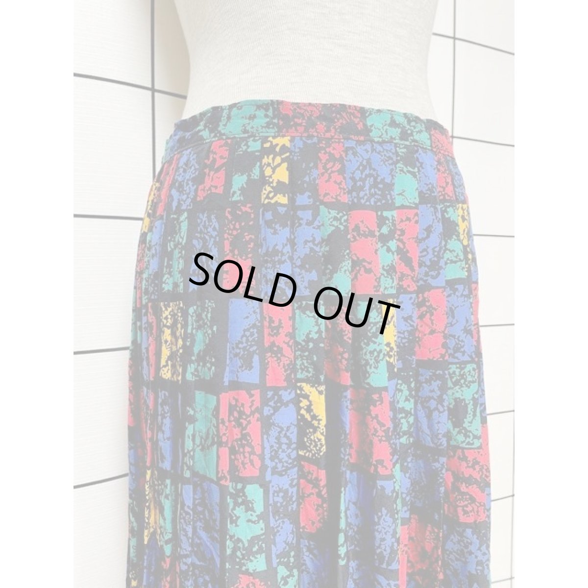 画像4: プリーツ アート柄 スカート レトロ アメリカ古着 ヴィンテージ (4)