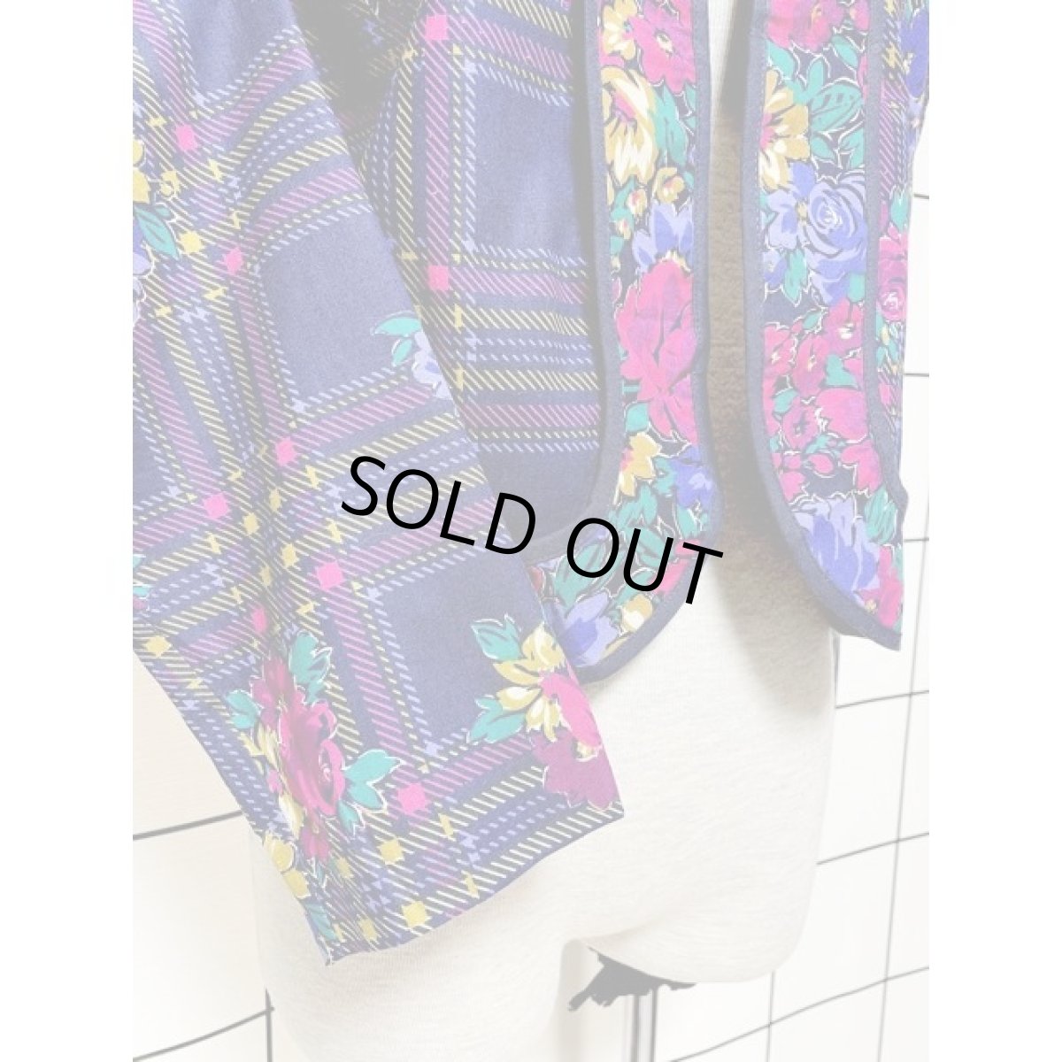 画像6: 花柄 チェック アメリカ古着 コットンジャケット ヴィンテージ ガーリー (6)