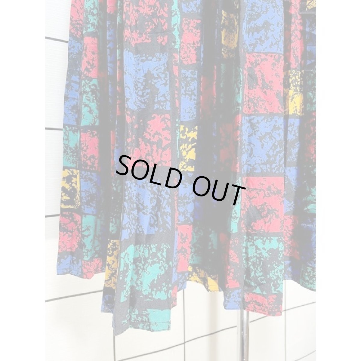 画像7: プリーツ アート柄 スカート レトロ アメリカ古着 ヴィンテージ (7)