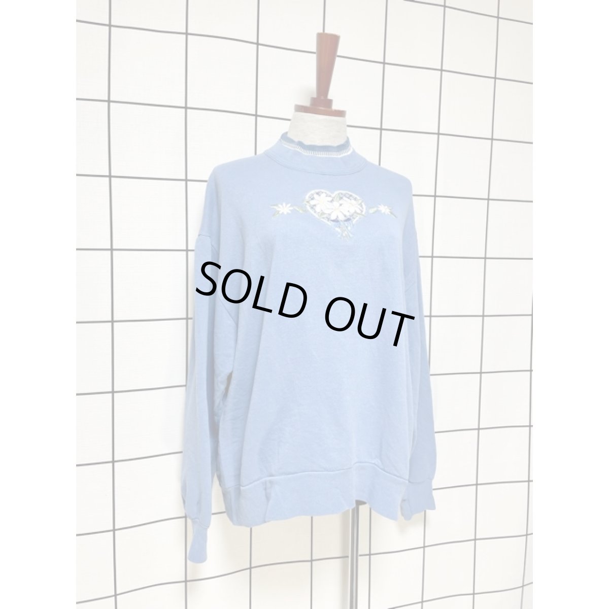 画像3: ハート リボン 花刺繍 アメリカ古着 スウェット ヴィンテージ (3)