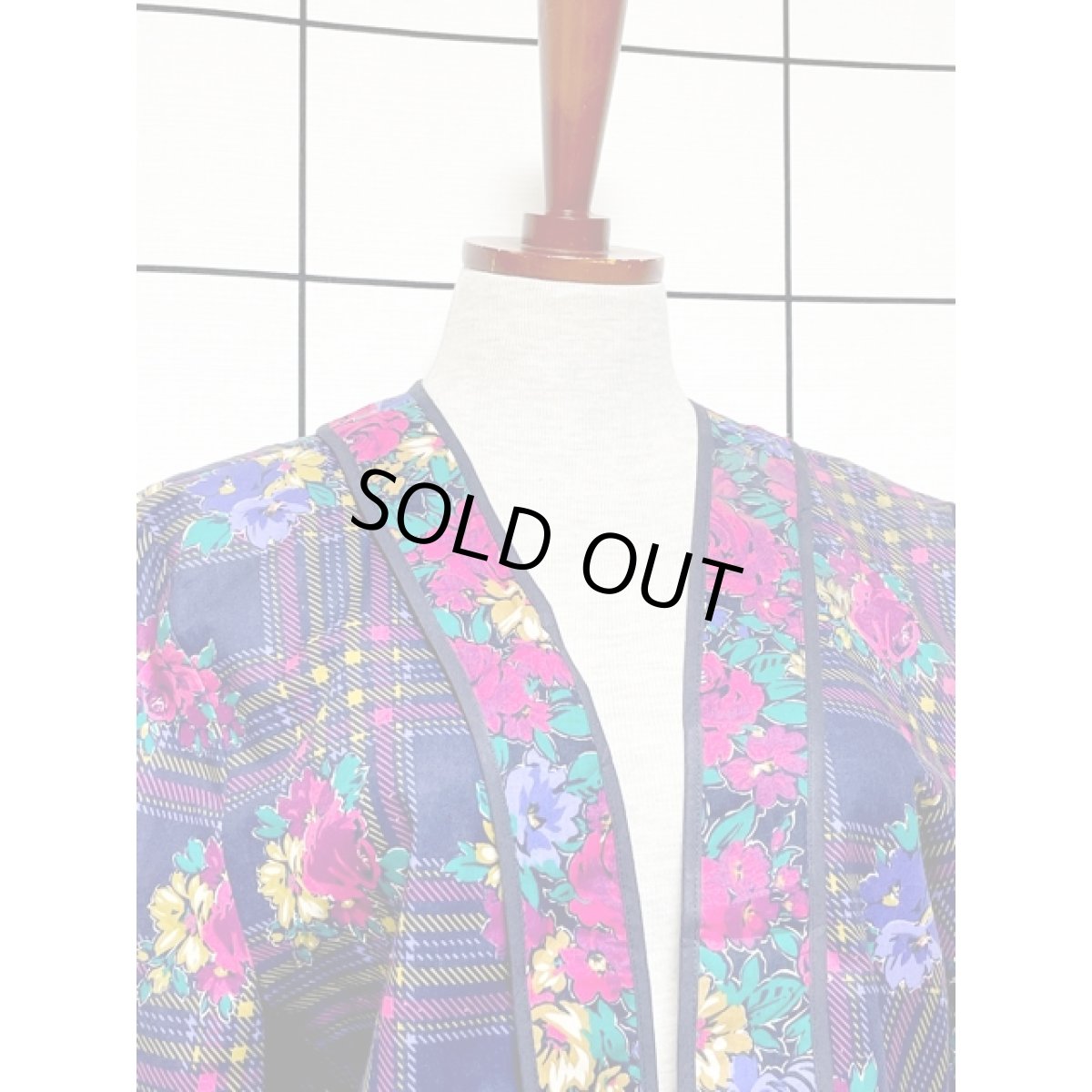 画像5: 花柄 チェック アメリカ古着 コットンジャケット ヴィンテージ ガーリー (5)