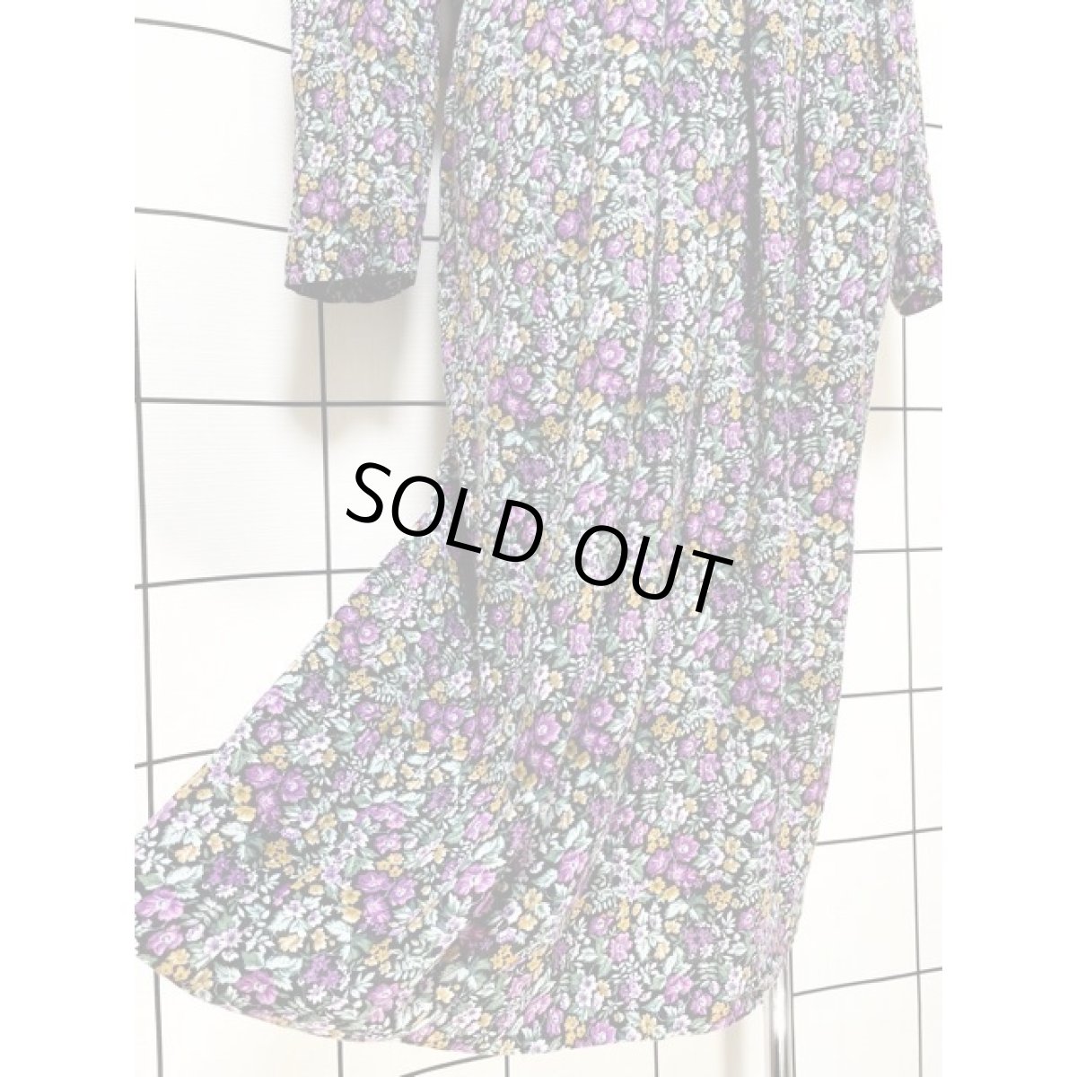 画像12: フロントカットワークレース 花柄 ヴィンテージワンピース アメリカ古着 後ろボタン レトロ 長袖 (12)