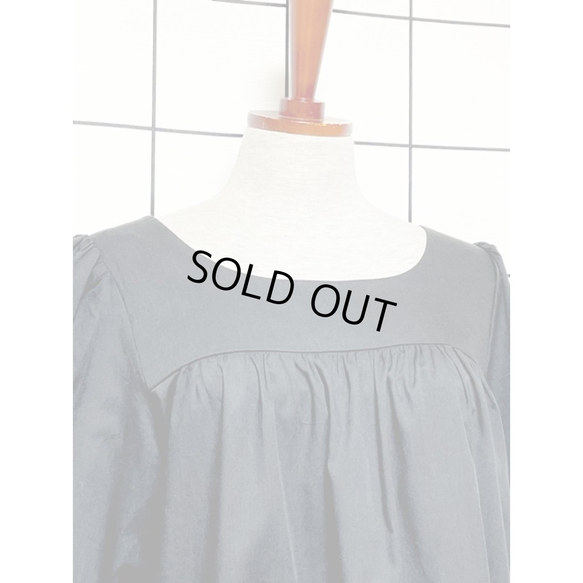 画像5: 3色カラフルテープ ブラック ティアード アメリカ古着 ワンピース レトロ ふんわりライン (5)