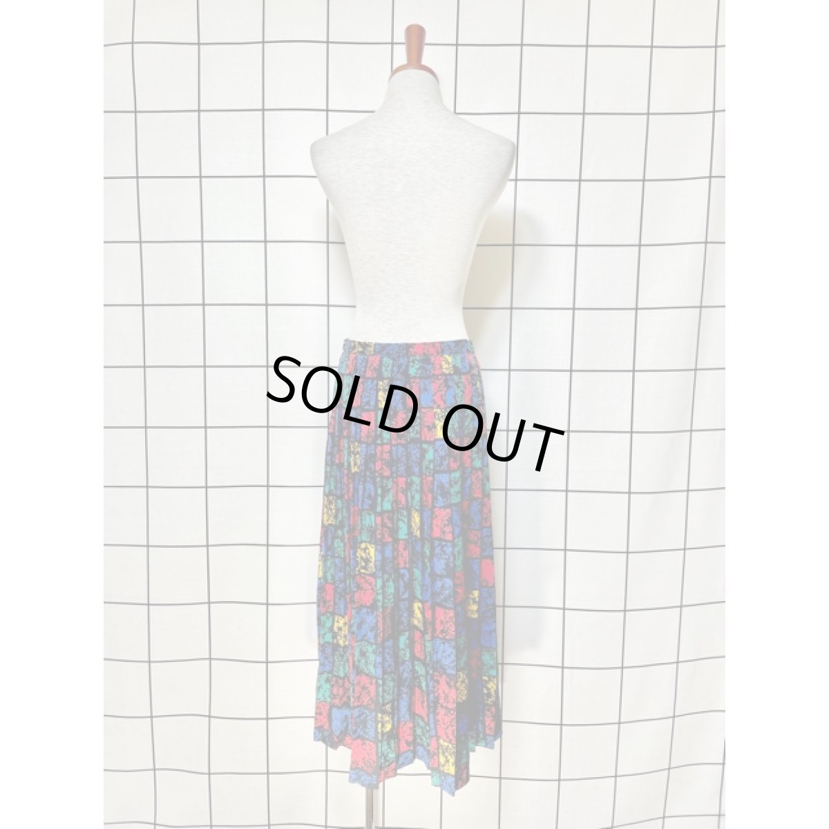 画像3: プリーツ アート柄 スカート レトロ アメリカ古着 ヴィンテージ (3)