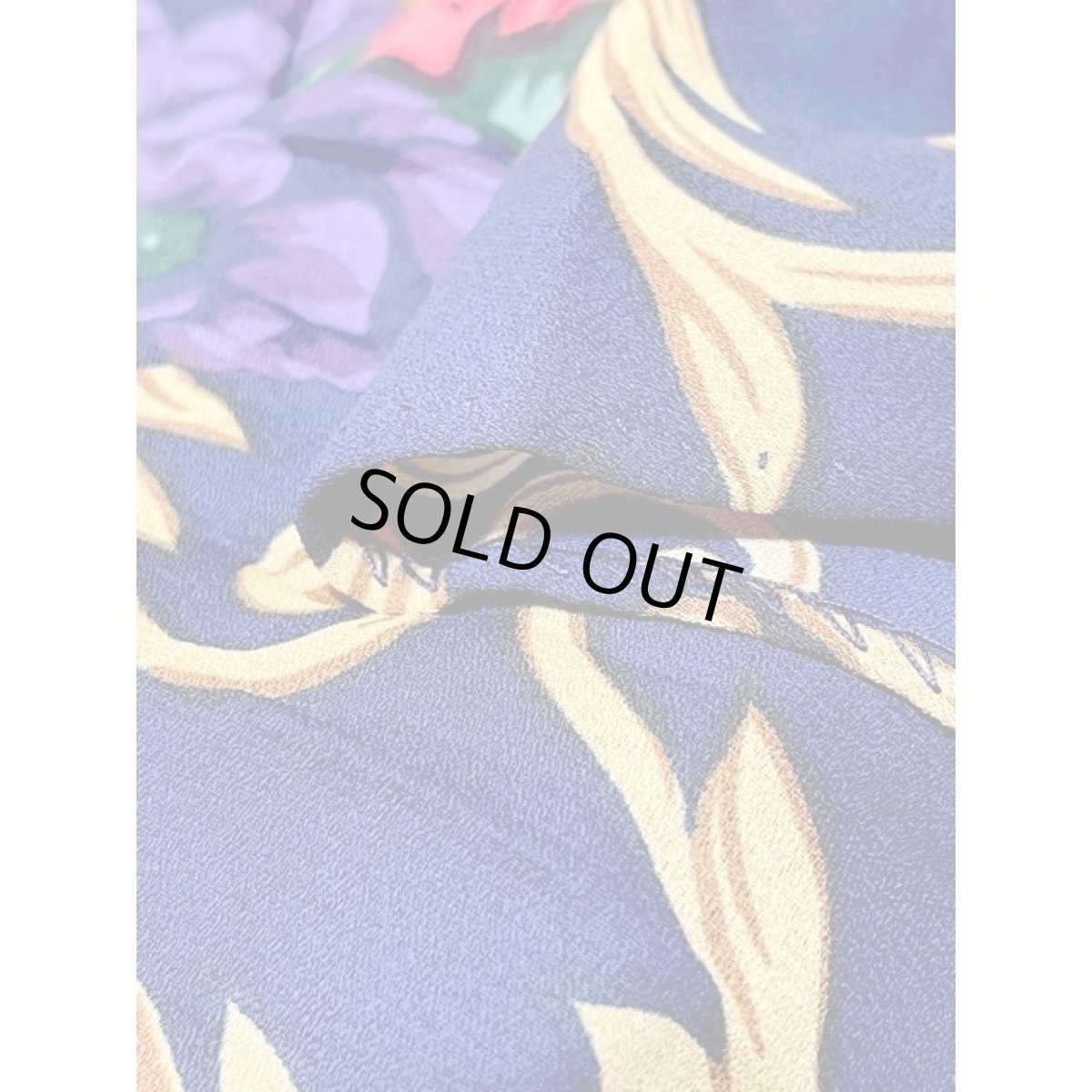 画像10: プリーツ 花柄 スカート ヴィンテージ ネイビー レトロ アメリカ古着 (10)