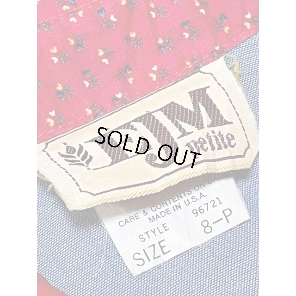 画像15: 羽織にも使える デニム 前開き ベルト付 小さなハート柄 ワンピース アメリカ古着 ヴィンテージ (15)