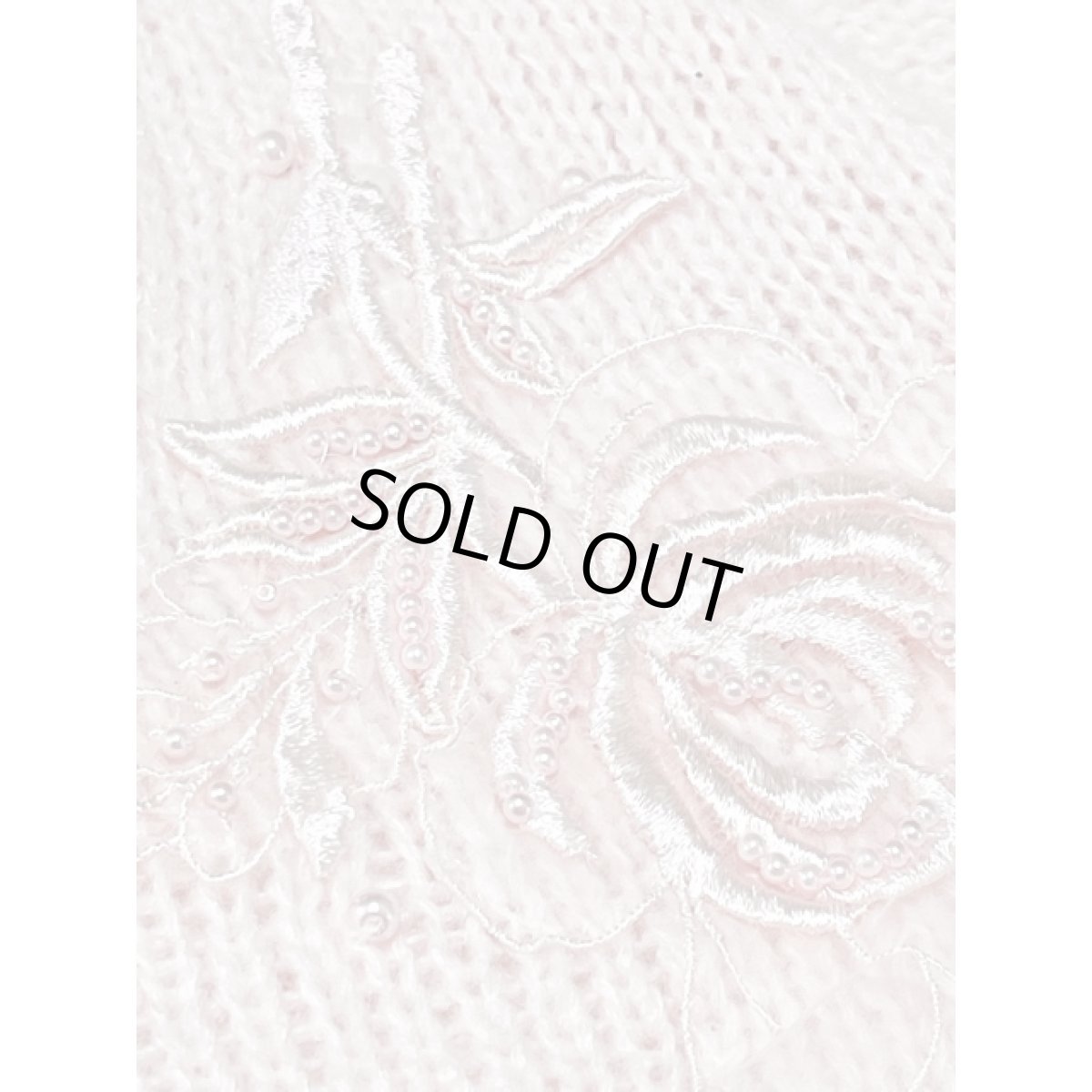 画像9: 桜色 淡いピンク 刺繍 ビーズ ニットカーディガン アメリカ古着 ヴィンテージ (9)