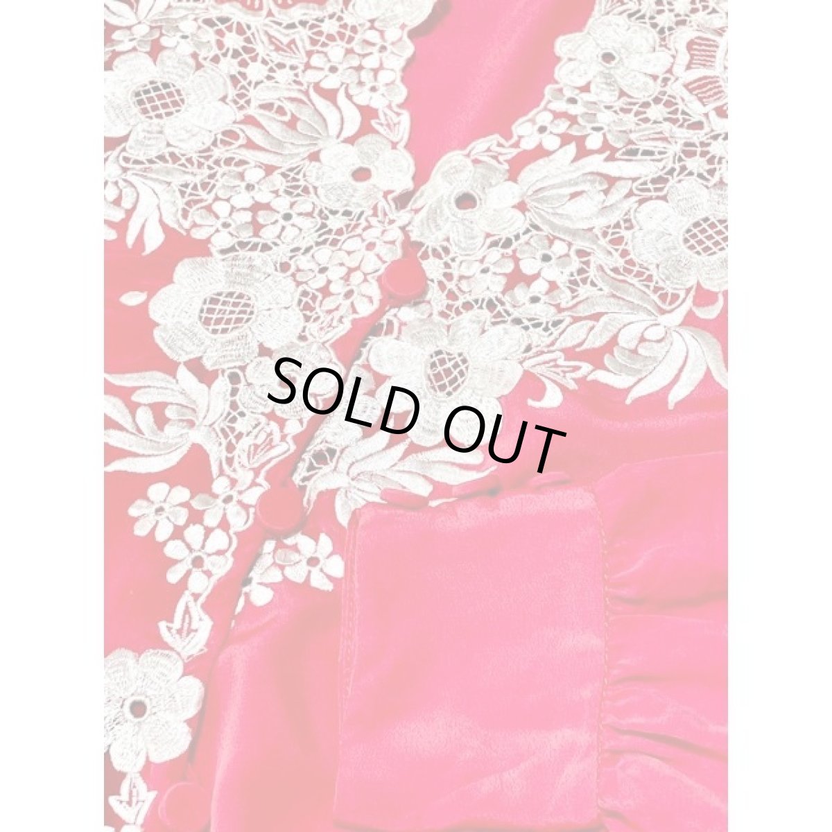 画像10: お花刺繍 レッド ブラウス ヴィンテージ フォークロア レトロ 長袖 アメリカ古着 (10)