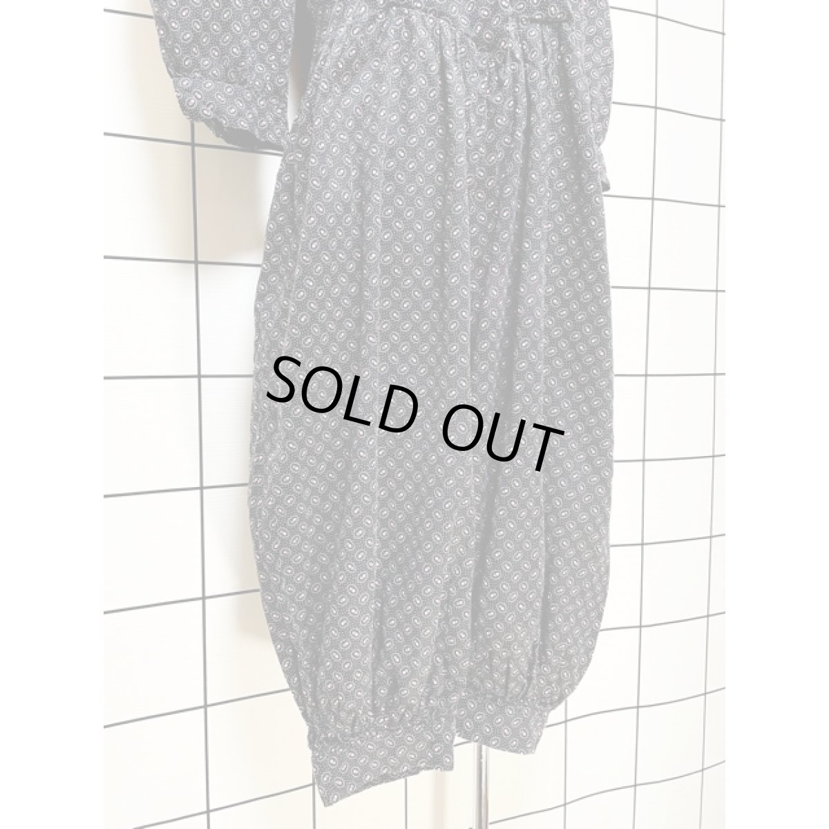 画像9: 大きな襟 チューリップ柄 ピンドット オールインワン ヴィンテージ レトロ アメリカ古着 (9)