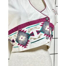 画像7: Mexico製 チマヨ模様 刺繍 フォークロア レトロ アメリカ古着 ベスト (7)