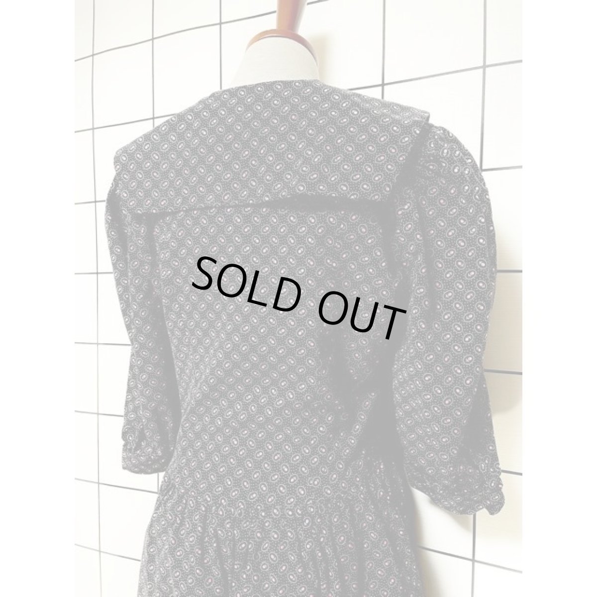 画像3: 大きな襟 チューリップ柄 ピンドット オールインワン ヴィンテージ レトロ アメリカ古着 (3)