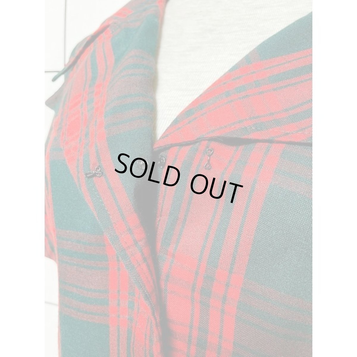 画像7: トラッドガーリー チェック柄 ビッグカラー 可愛いポケット付き ジャケット 半袖 ヴィンテージ レトロ アメリカ古着 (7)