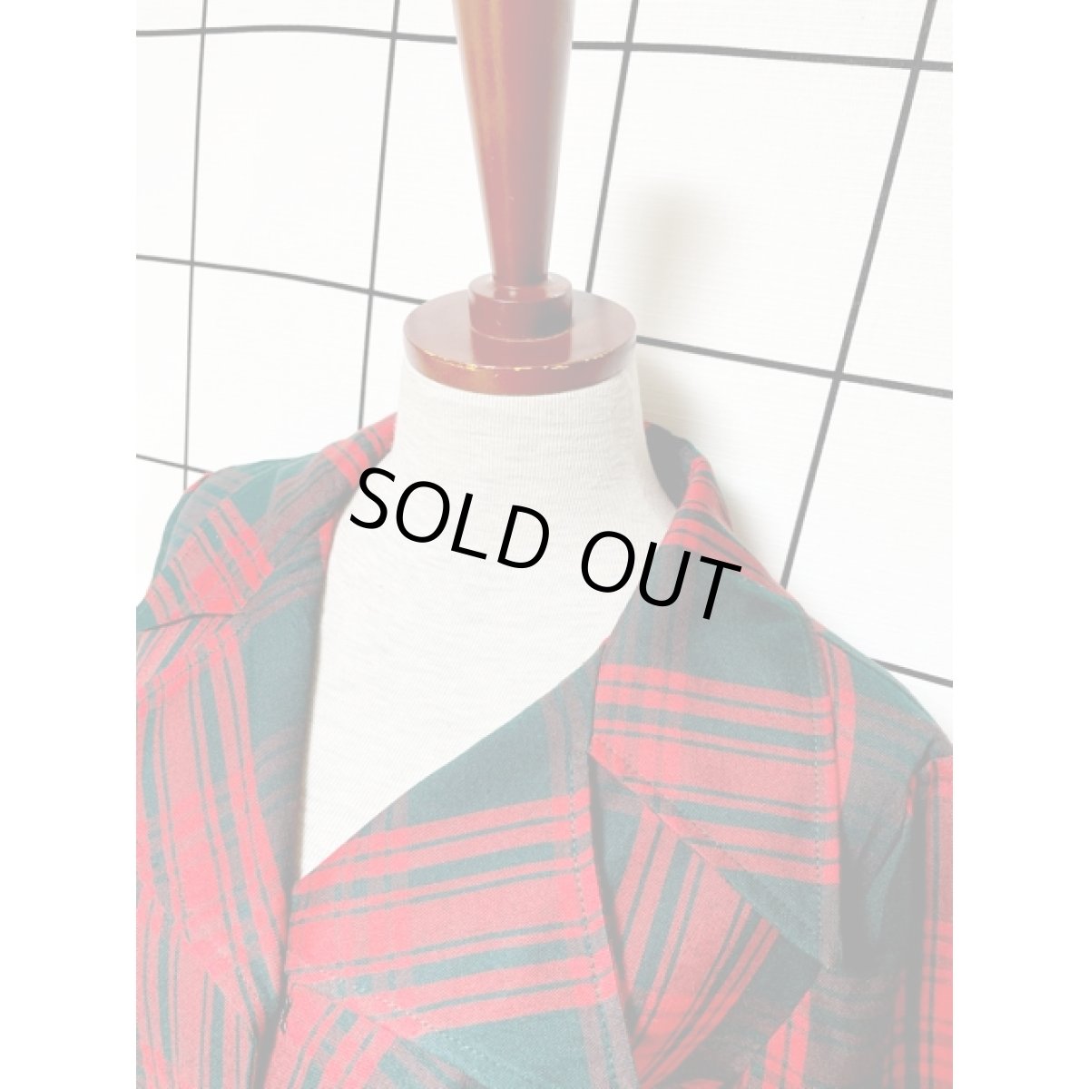 画像3: トラッドガーリー チェック柄 ビッグカラー 可愛いポケット付き ジャケット 半袖 ヴィンテージ レトロ アメリカ古着 (3)