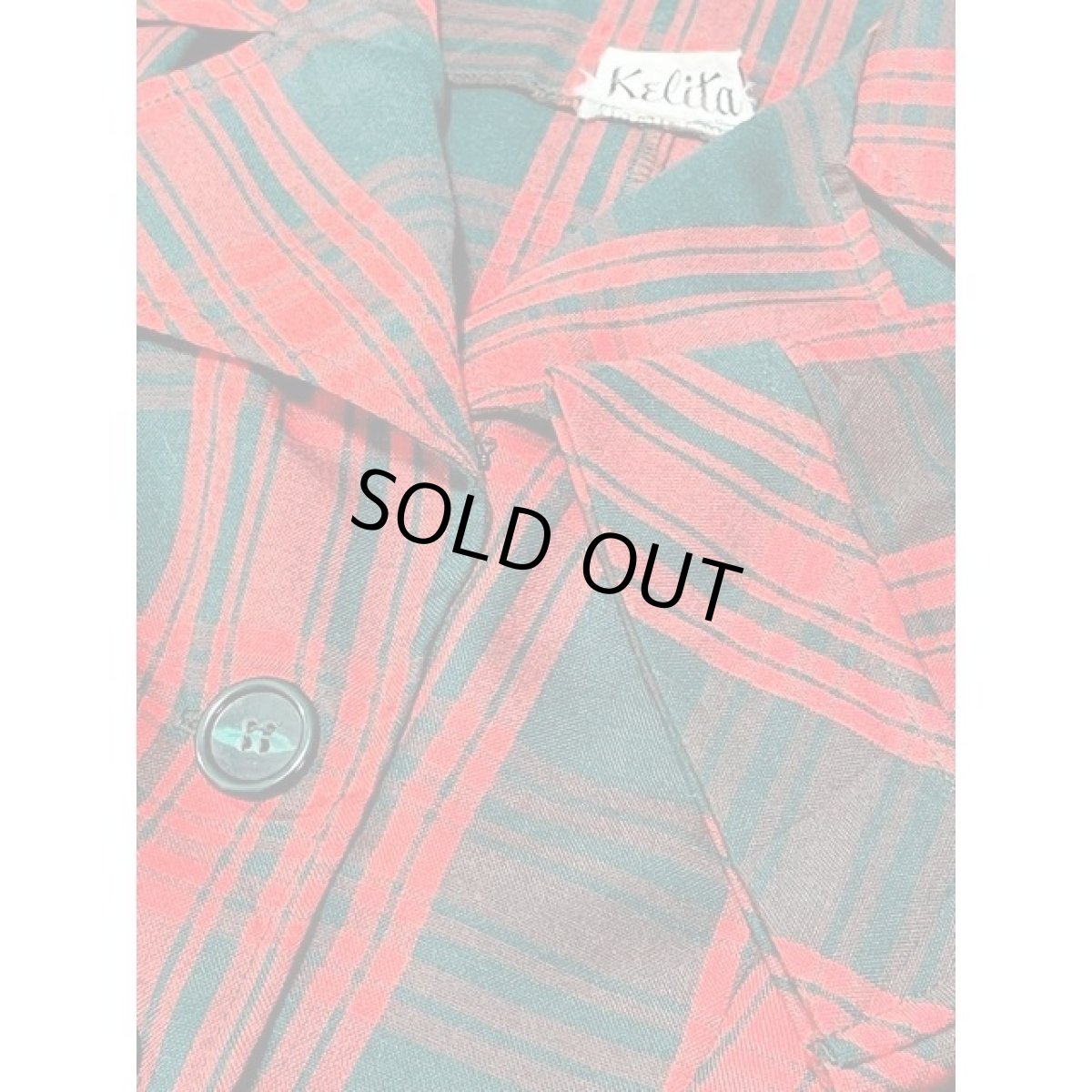 画像9: トラッドガーリー チェック柄 ビッグカラー 可愛いポケット付き ジャケット 半袖 ヴィンテージ レトロ アメリカ古着 (9)