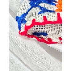 画像10: カラフル刺繍 スカート ヴィンテージ ホワイト ウエストゴム アメリカ古着 (10)