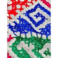 画像9: カラフル刺繍 スカート ヴィンテージ ホワイト ウエストゴム アメリカ古着 (9)