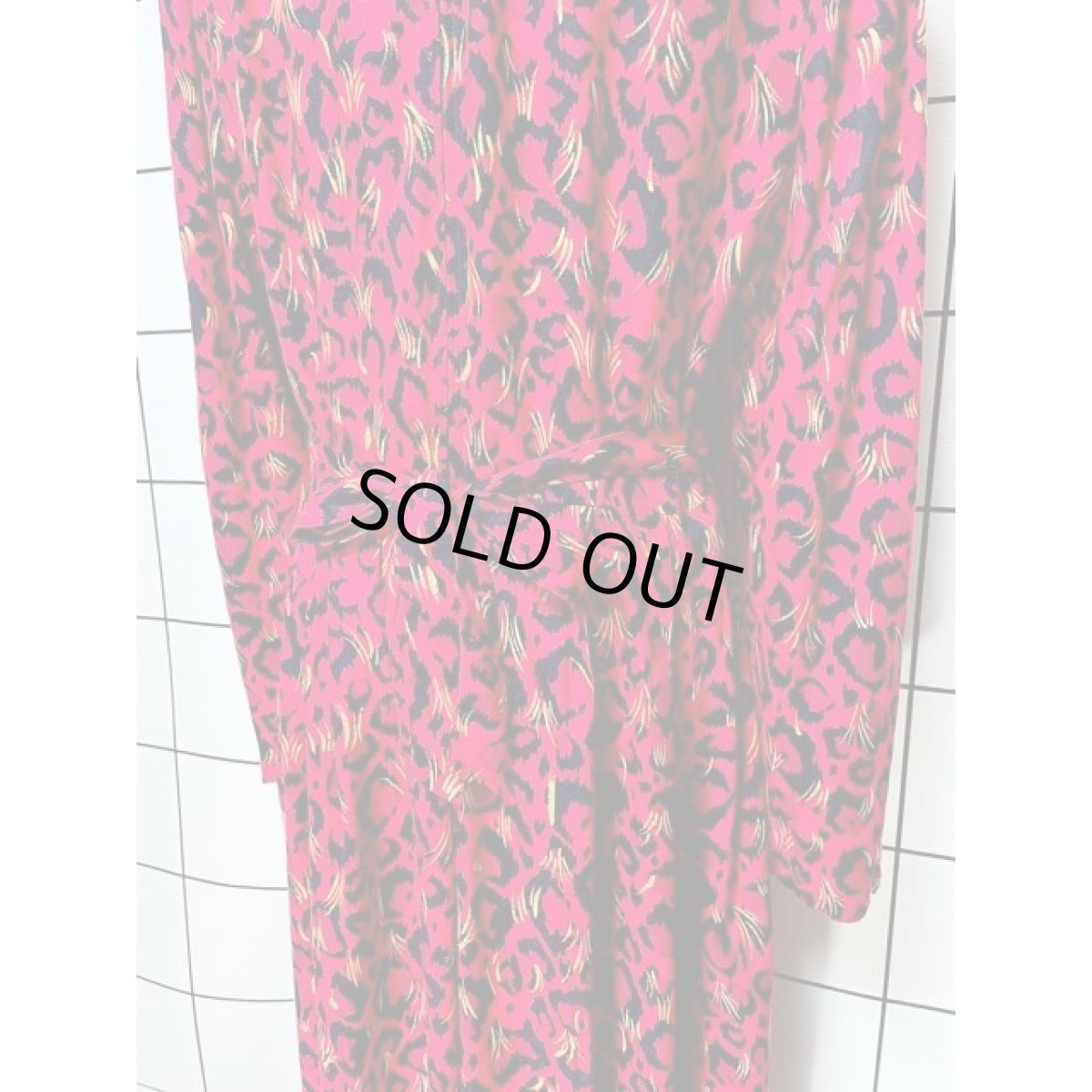 画像3: ベロア アート柄 バックウエストリボン ワンピース ヴィンテージ アメリカ古着 (3)