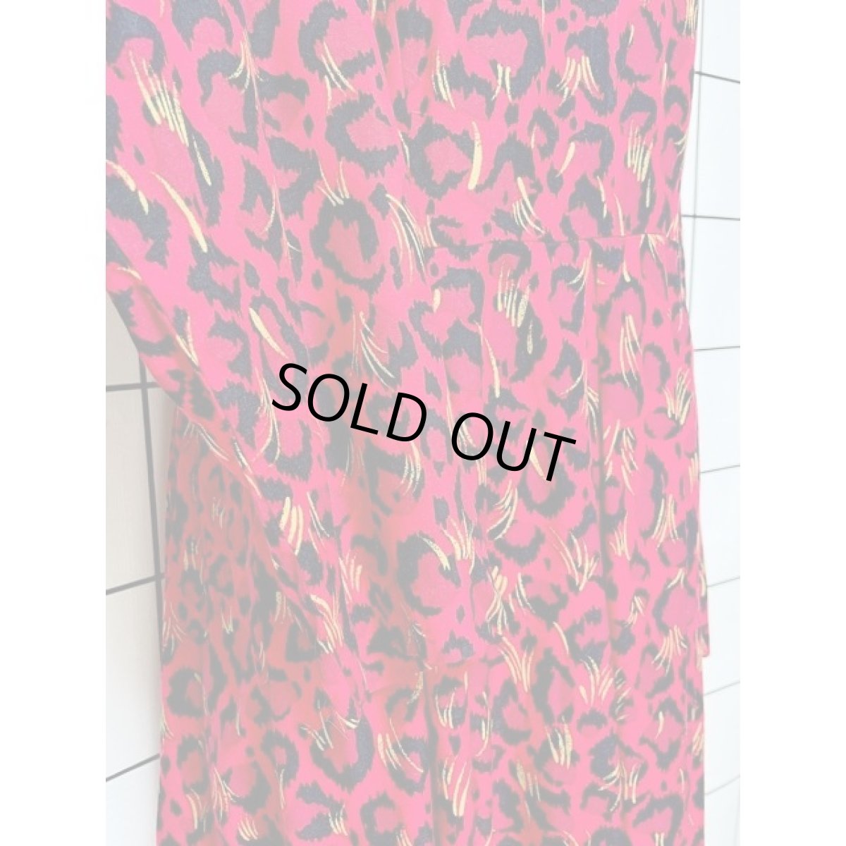 画像8: ベロア アート柄 バックウエストリボン ワンピース ヴィンテージ アメリカ古着 (8)