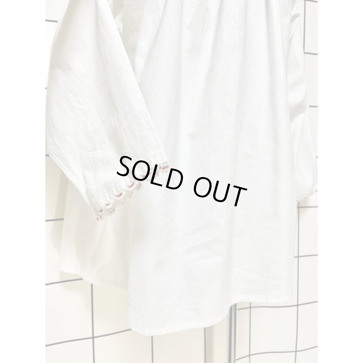 画像8: Mexico製 贅沢なビーズ装飾が素晴らしい逸品 古着 胸元リボン結び ヴィンテージブラウス (8)