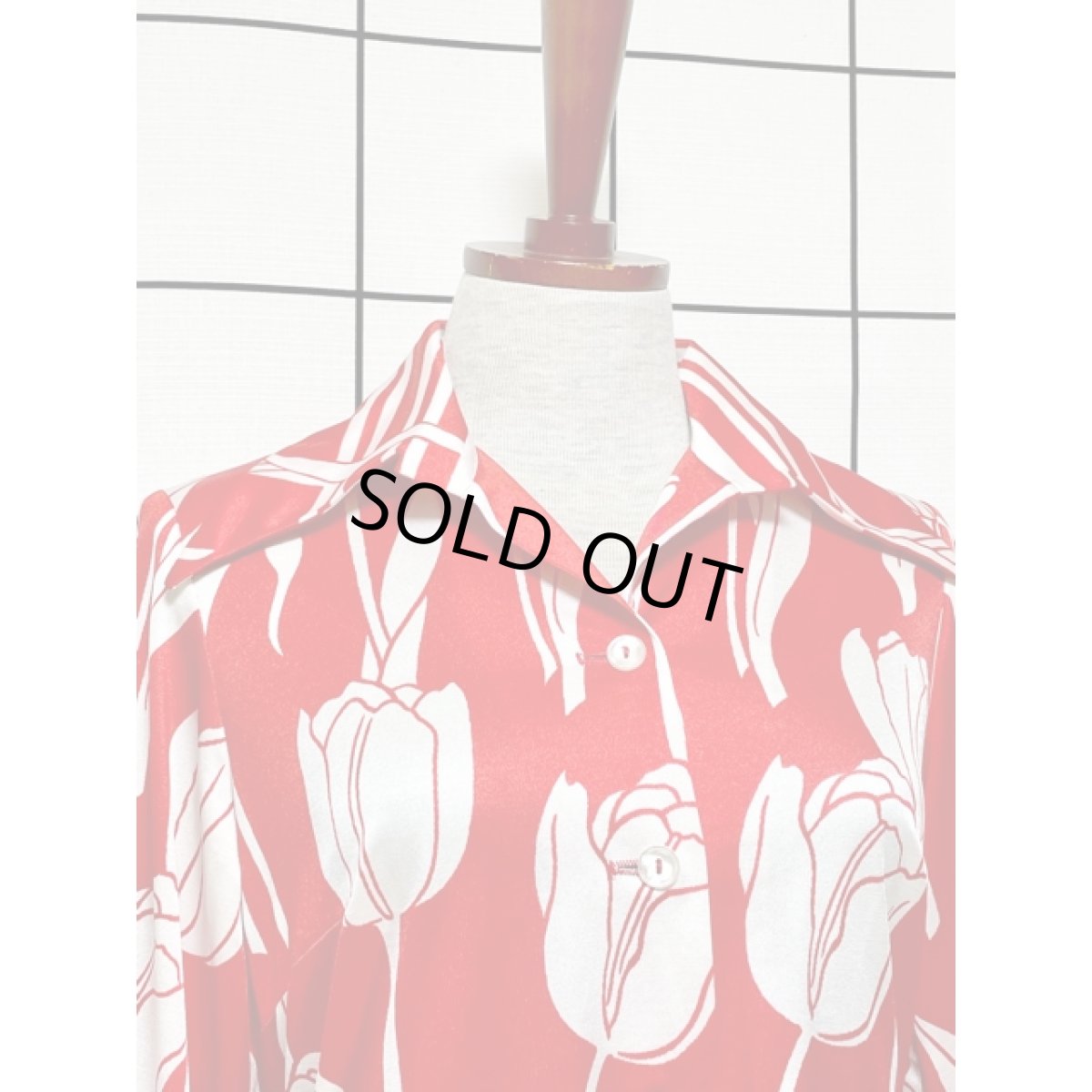 画像5: チューリップ柄 前開き ワンピース ヴィンテージ アメリカ古着 (5)