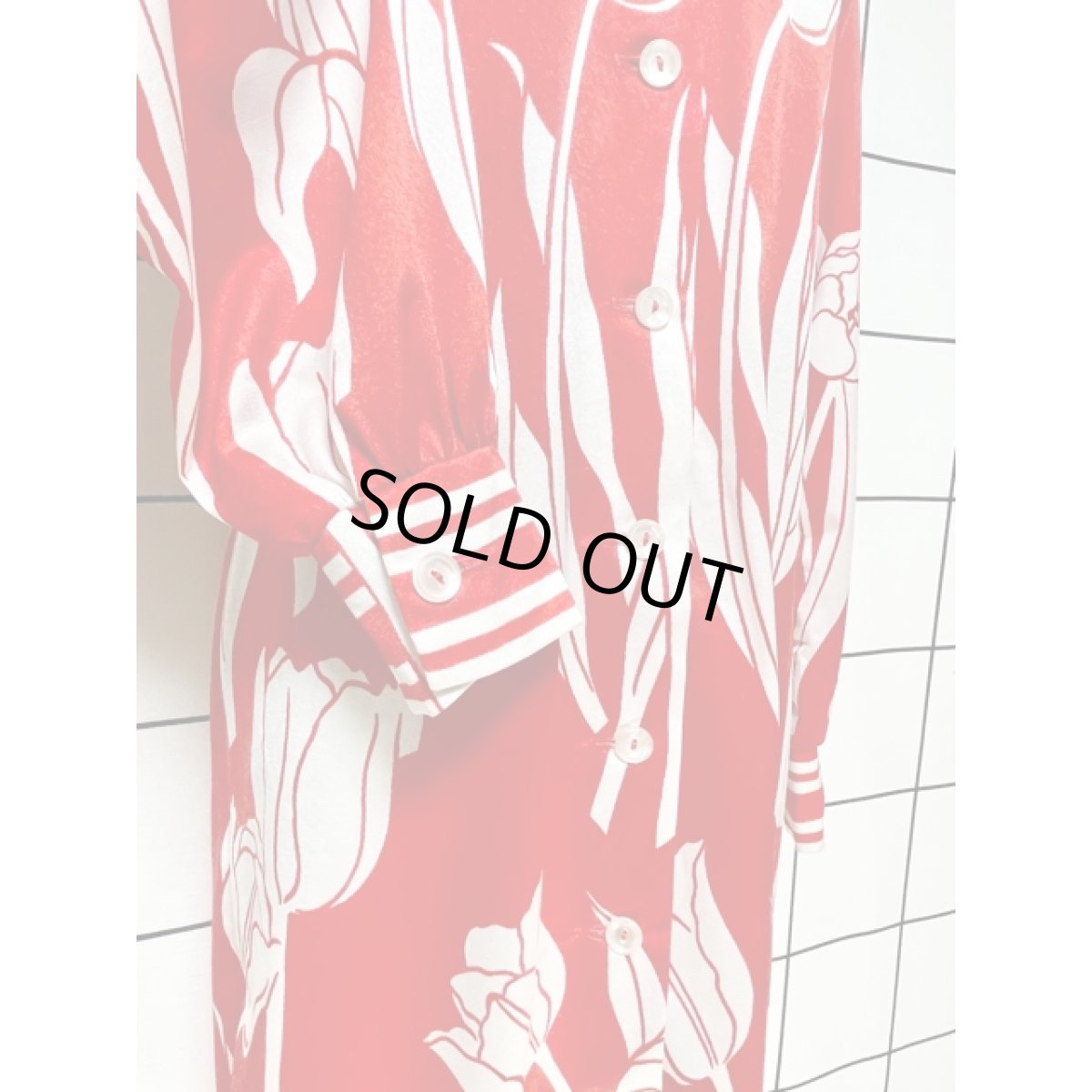 画像7: チューリップ柄 前開き ワンピース ヴィンテージ アメリカ古着 (7)