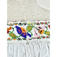 画像6: Mexico製 贅沢なビーズ装飾が素晴らしい逸品 古着 胸元リボン結び ヴィンテージブラウス (6)