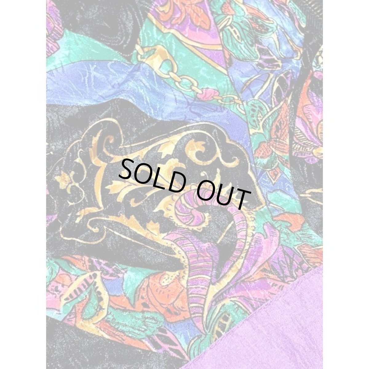 画像10: レトロサイケ スカーフ柄 ブルゾンジャケット ジップアップ アメリカ古着 ジャンパー ヴィンテージ (10)