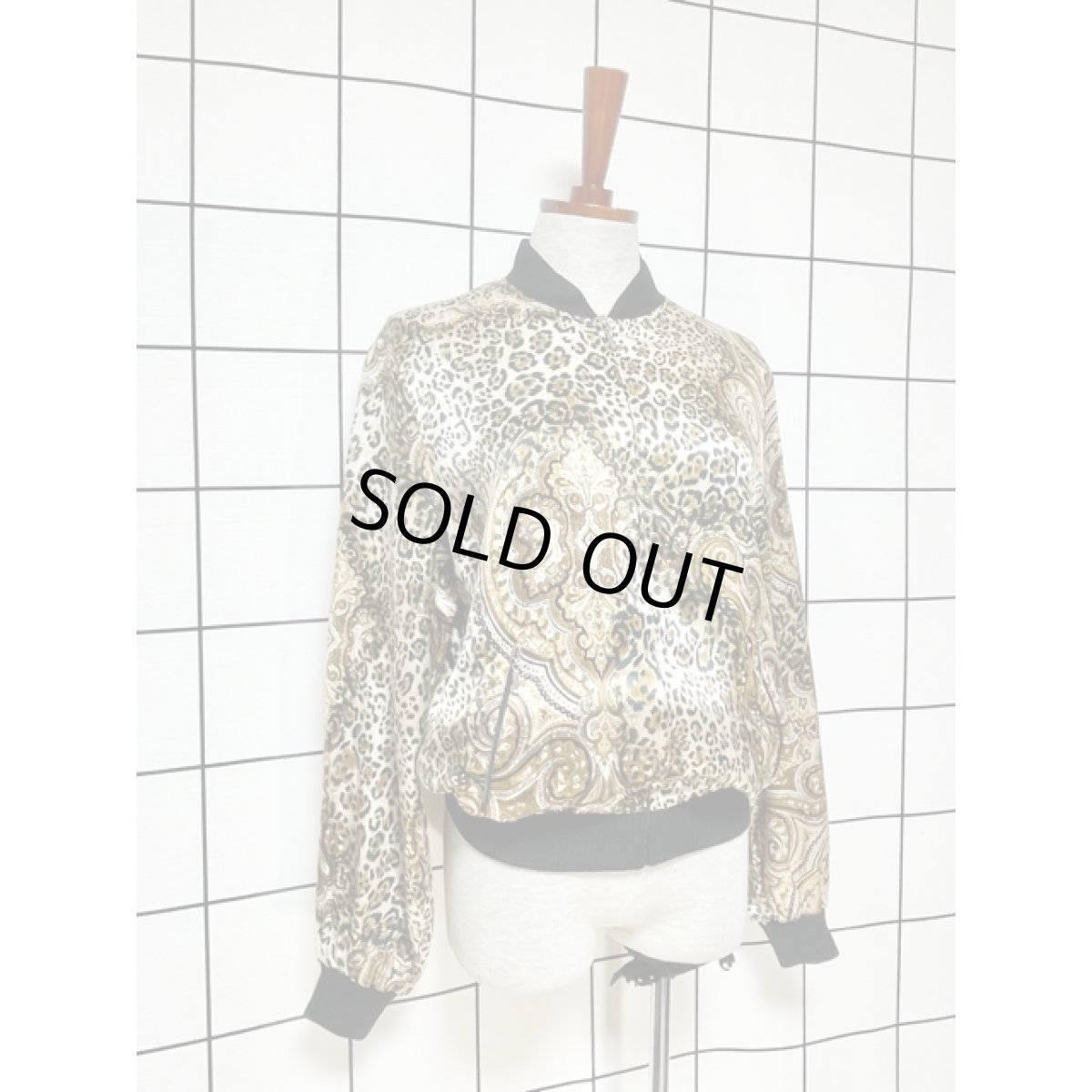 画像3: アニマル柄 オリエンタル ブルゾンジャケット ジップアップ 古着 ジャンパー (3)