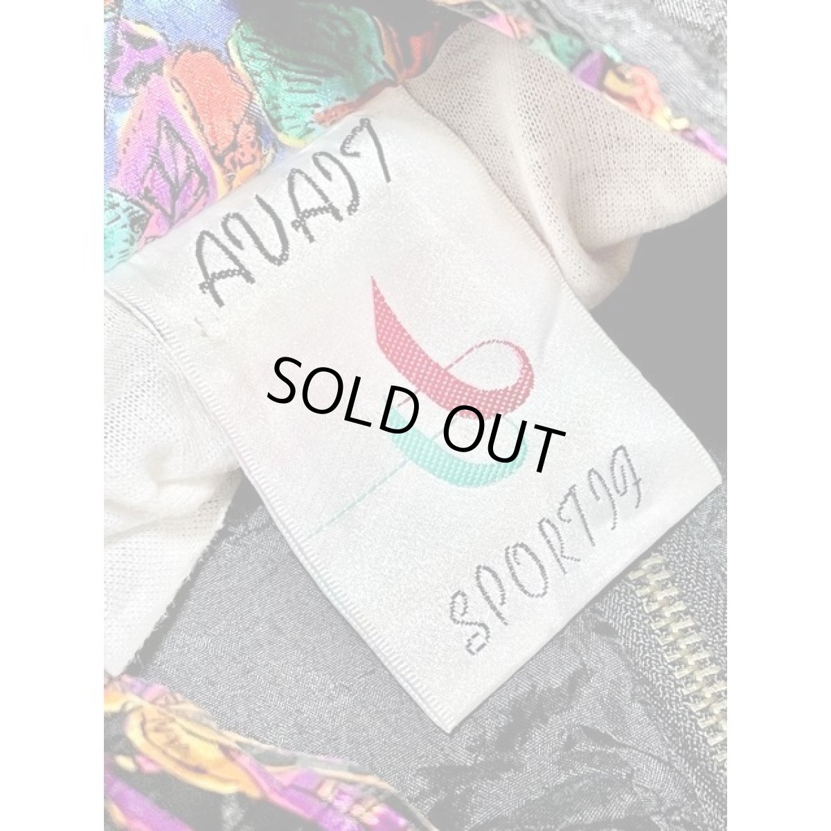 画像12: レトロサイケ スカーフ柄 ブルゾンジャケット ジップアップ アメリカ古着 ジャンパー ヴィンテージ (12)