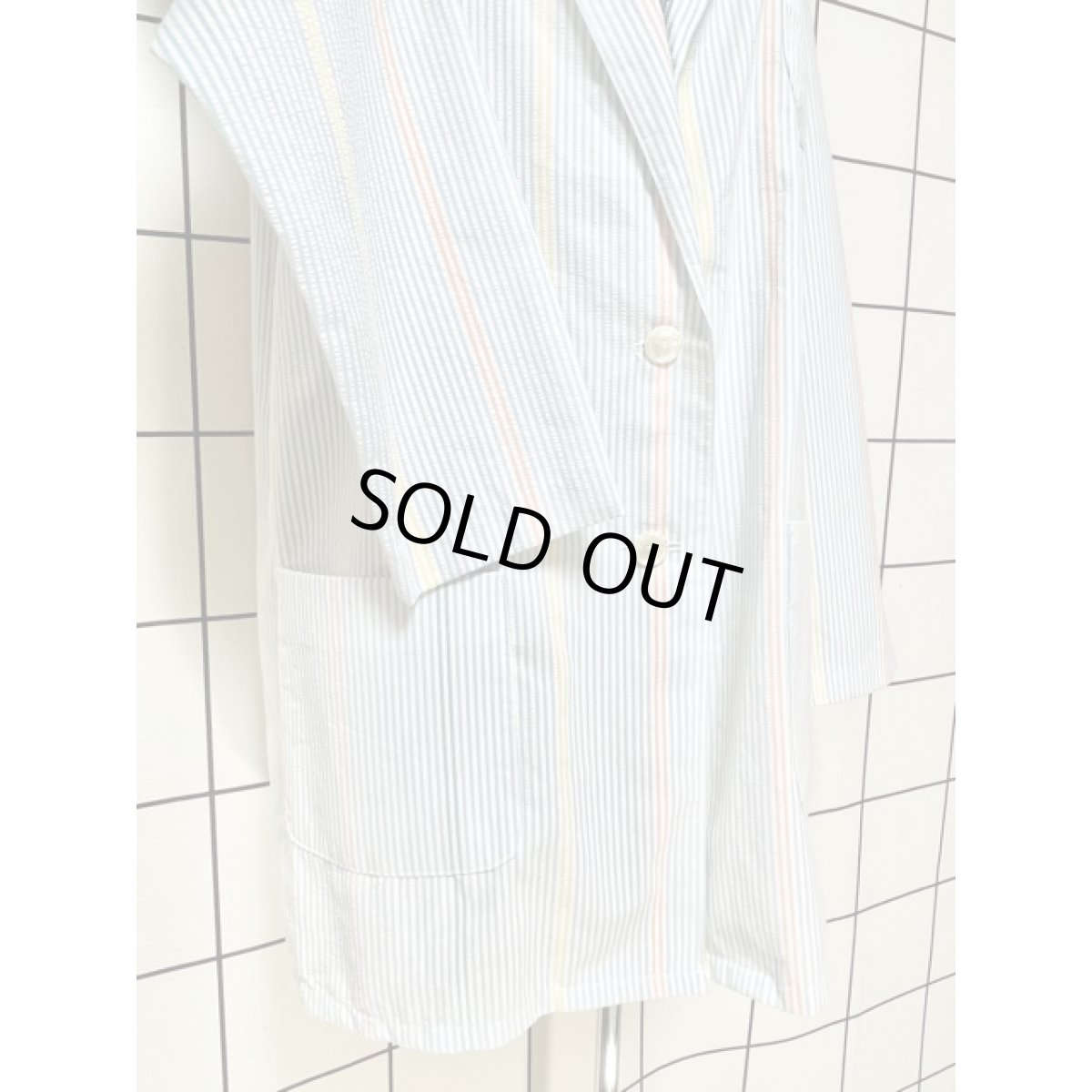 画像7: ストライプ 薄手ジャケット アメリカ古着 ヴィンテージ (7)