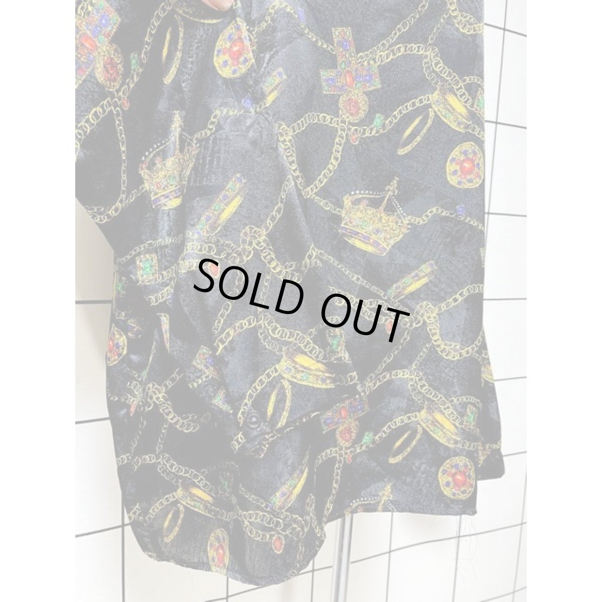 画像6: 王冠柄 宝石プリント トップス 古着 長袖 シャツ ヴィンテージ レトロ (6)