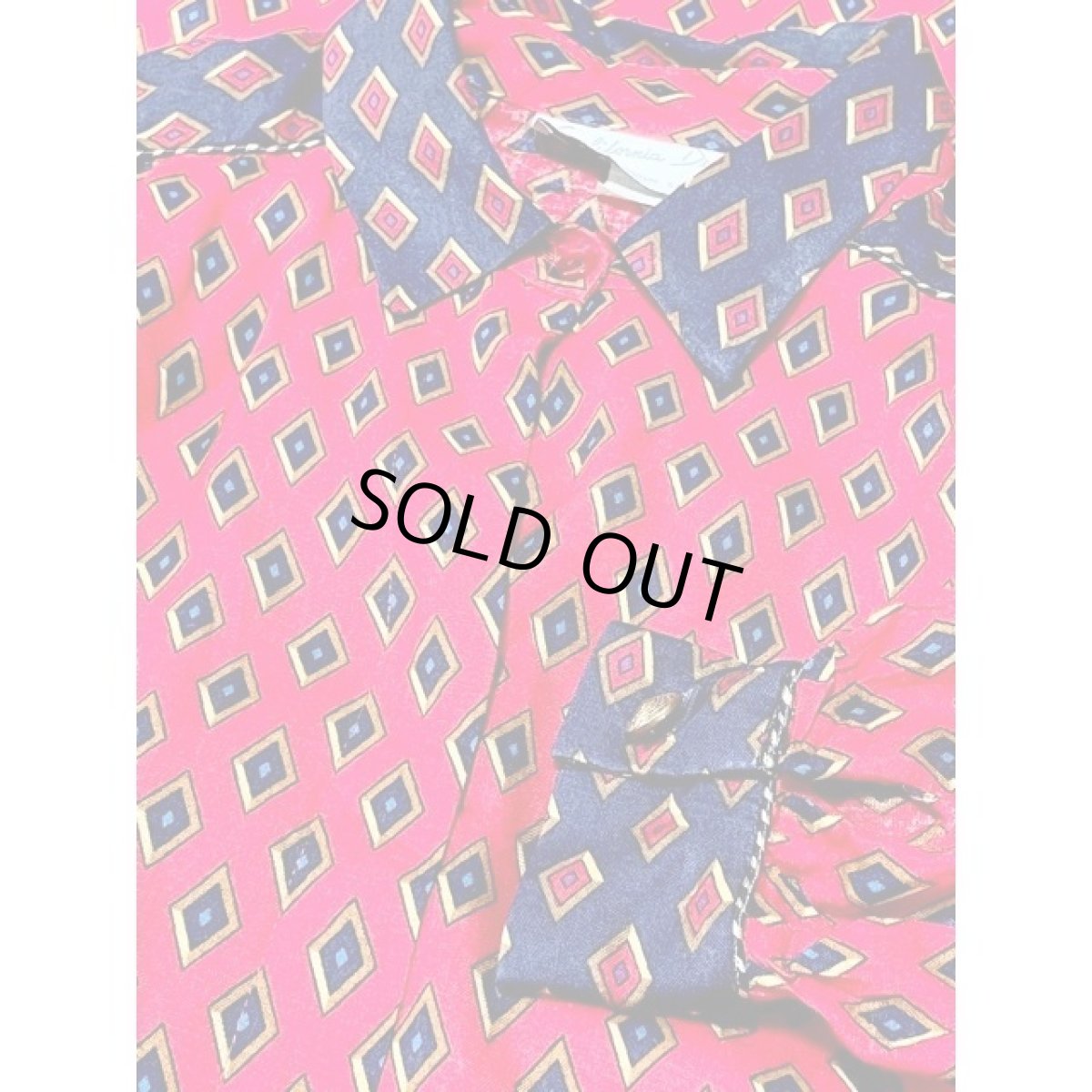 画像11: ダイヤモンドプリント ワンピース ウエストゴム レトロ 長袖 アメリカ古着 ヴィンテージ (11)