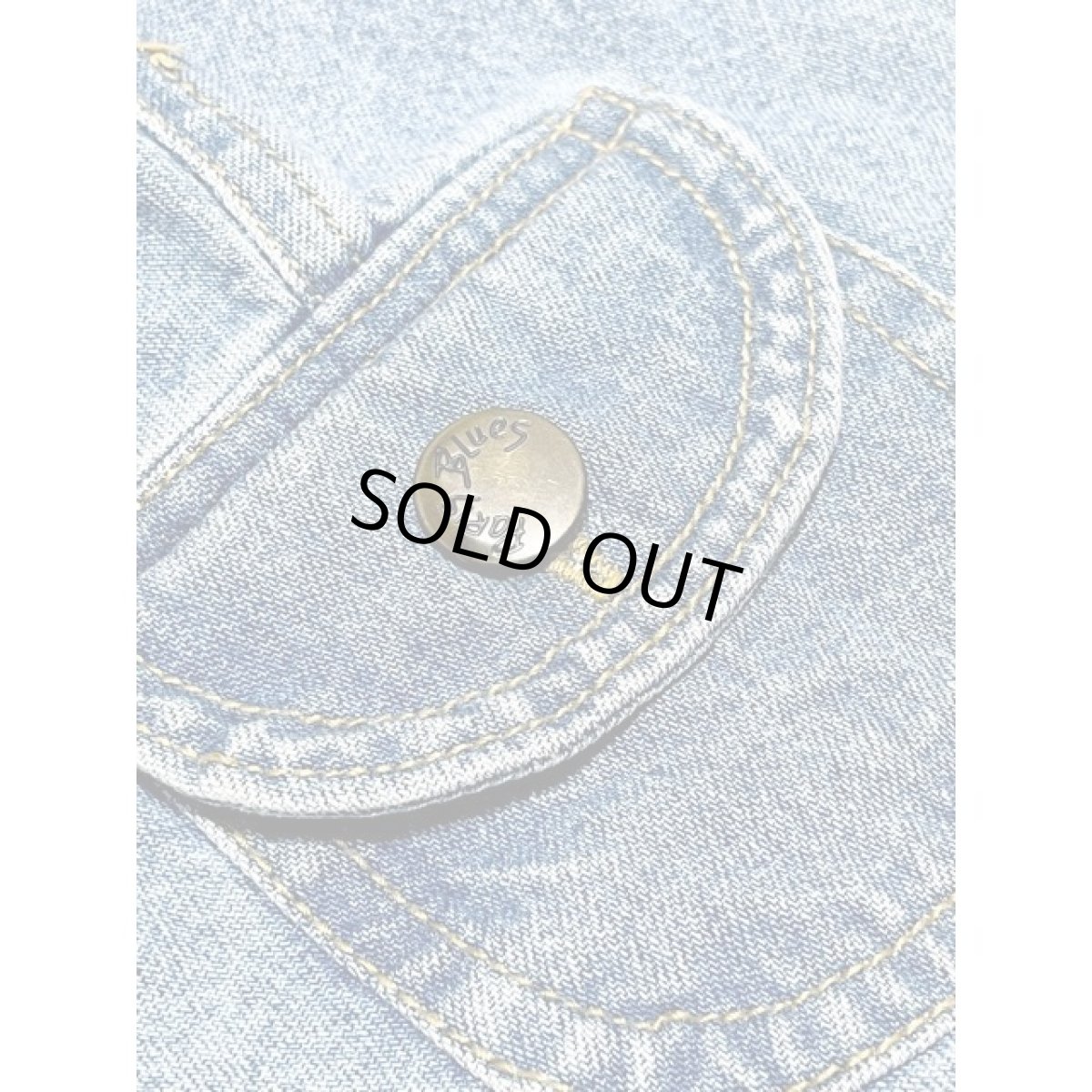 画像12: デニムベスト風のレイヤードデザイン ワンピース ドット 花柄 レトロ アメリカ古着 ヴィンテージ (12)