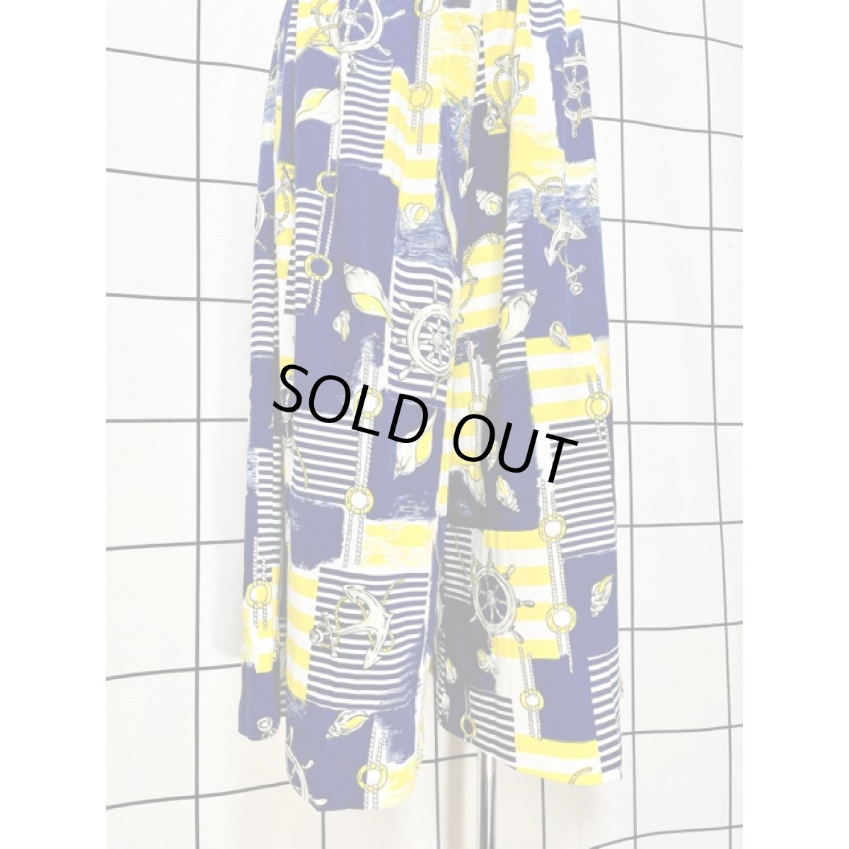 画像6: マリン イカリ 舵輪 貝 ストライプ ワイドパンツ ウエストゴム アメリカ古着 レトロ ヴィンテージ (6)