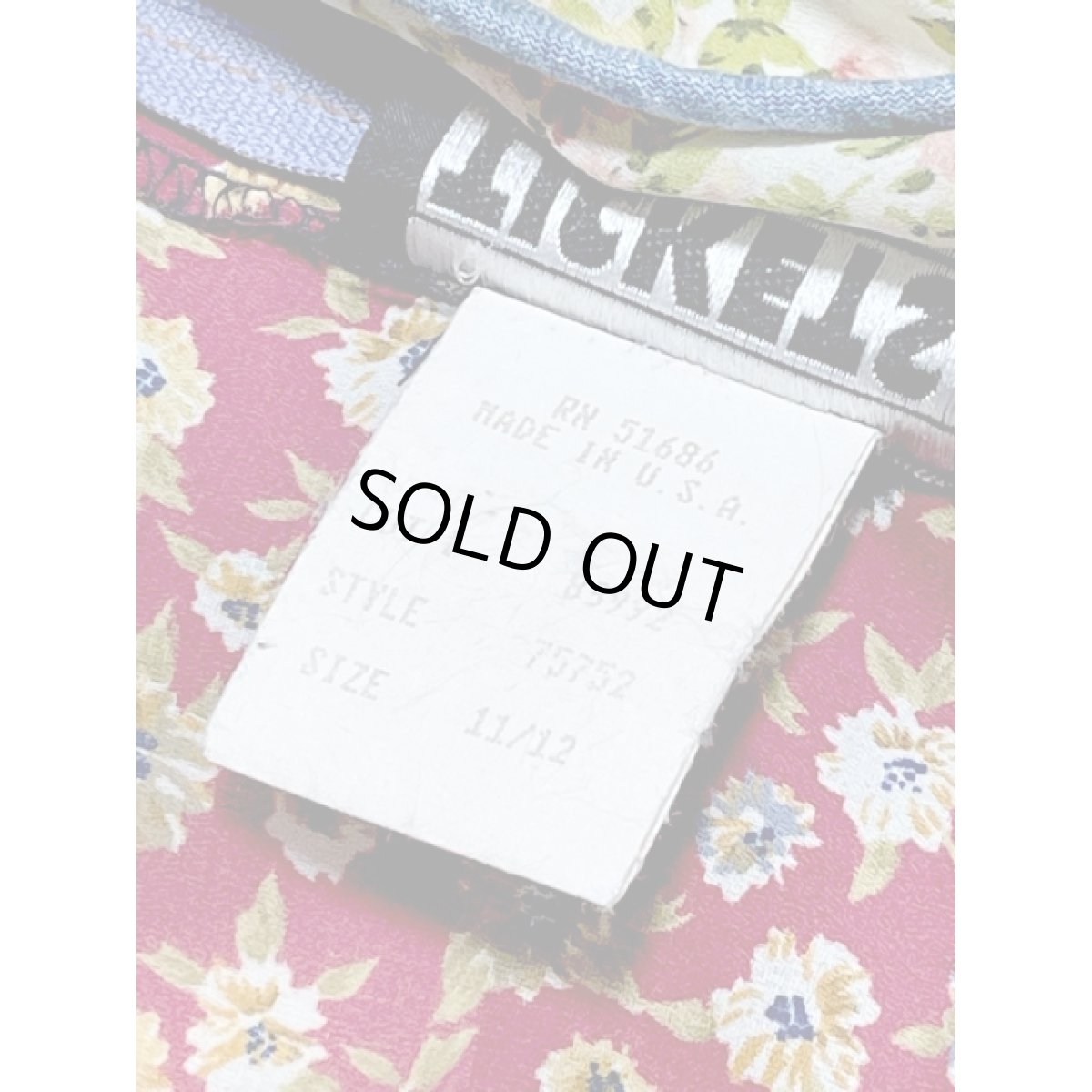 画像16: デニム切り替え 花柄 Aライン TALON ワンピース ヴィンテージ アメリカ古着 長袖 レトロ (16)