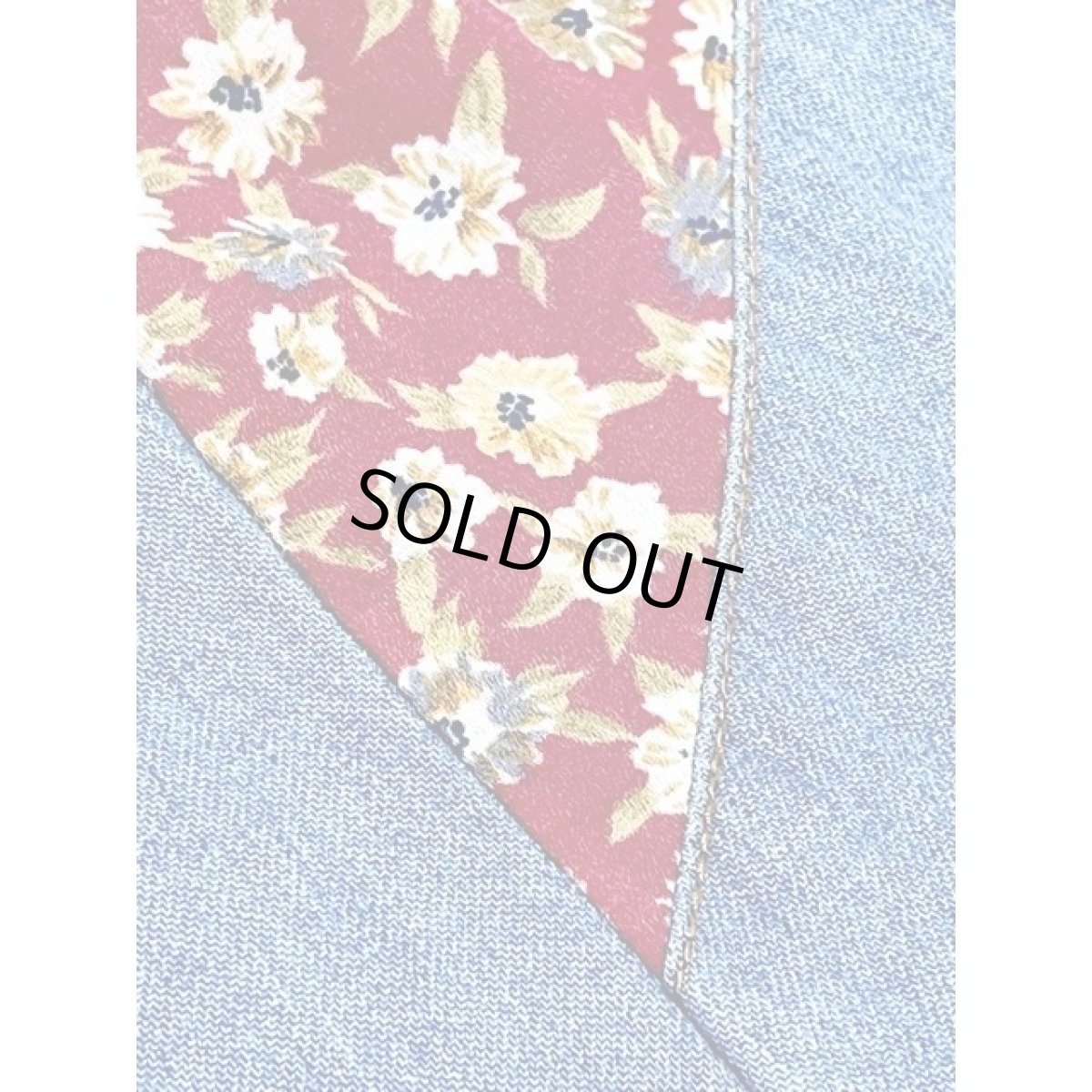 画像11: デニム切り替え 花柄 Aライン TALON ワンピース ヴィンテージ アメリカ古着 長袖 レトロ (11)