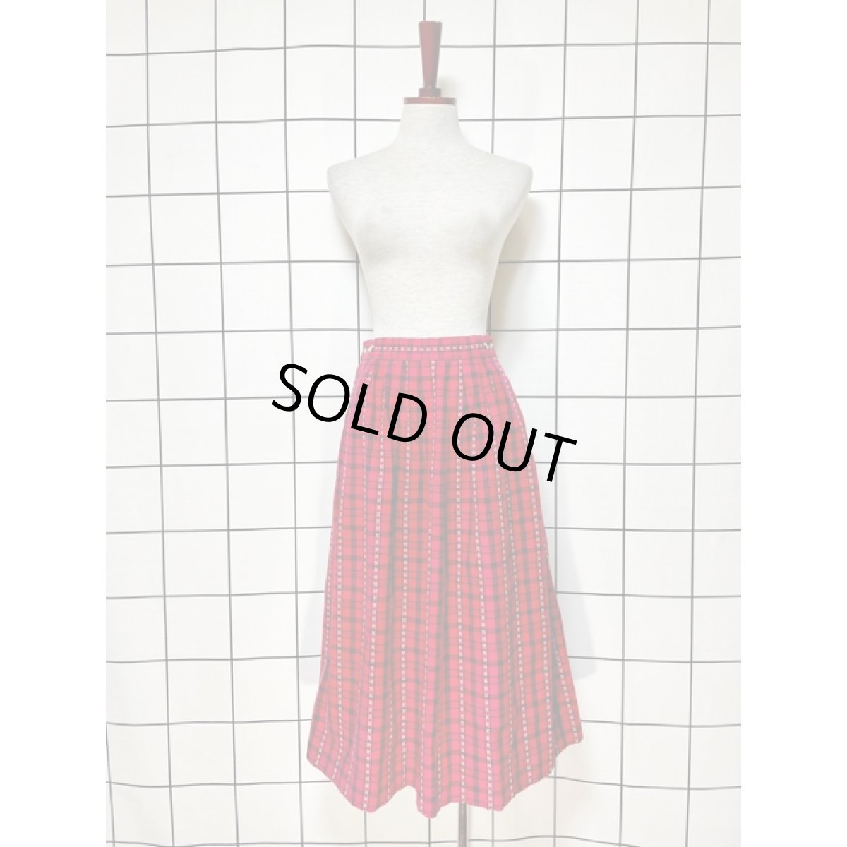 画像2: Eddie Bauer チェック柄 刺繍 スカート アメリカ古着 ヴィンテージ (2)