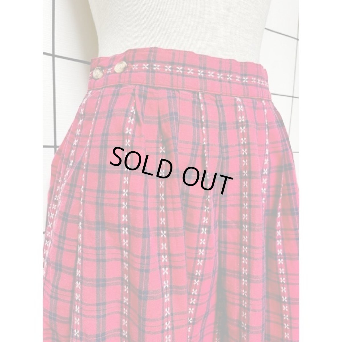 画像4: Eddie Bauer チェック柄 刺繍 スカート アメリカ古着 ヴィンテージ (4)