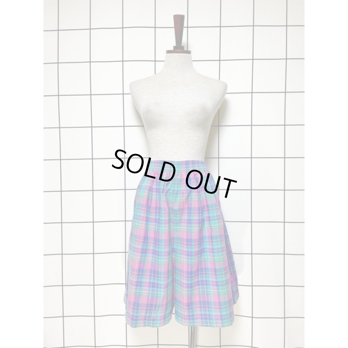 画像2: チェック柄 ウエストゴム レトロパンツ アメリカ古着 ヴィンテージ (2)