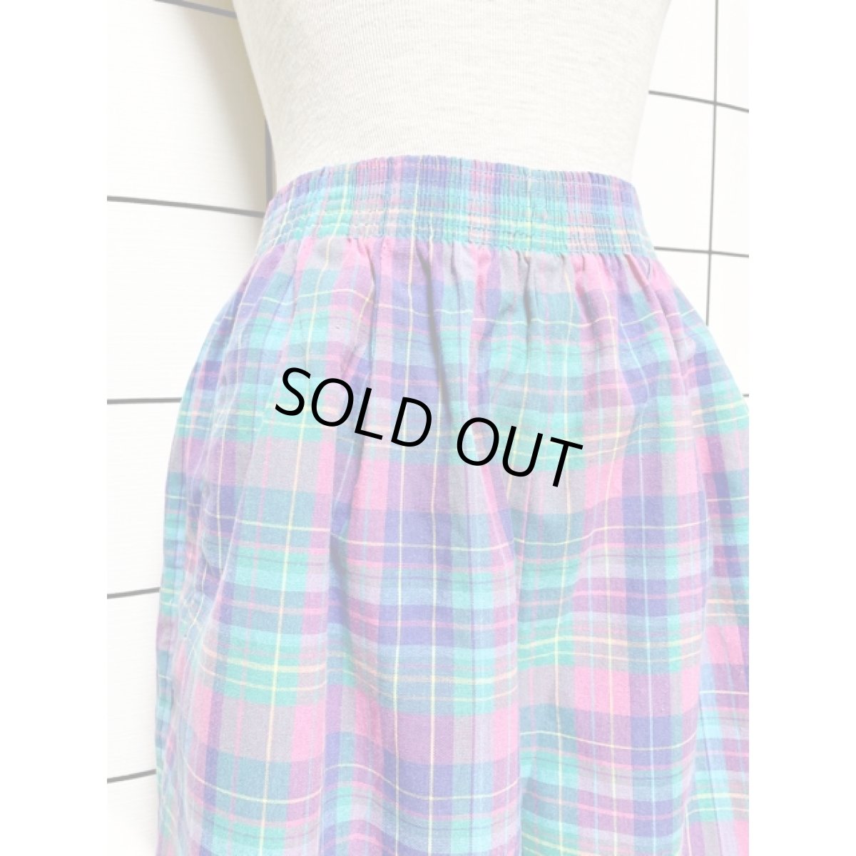 画像4: チェック柄 ウエストゴム レトロパンツ アメリカ古着 ヴィンテージ (4)