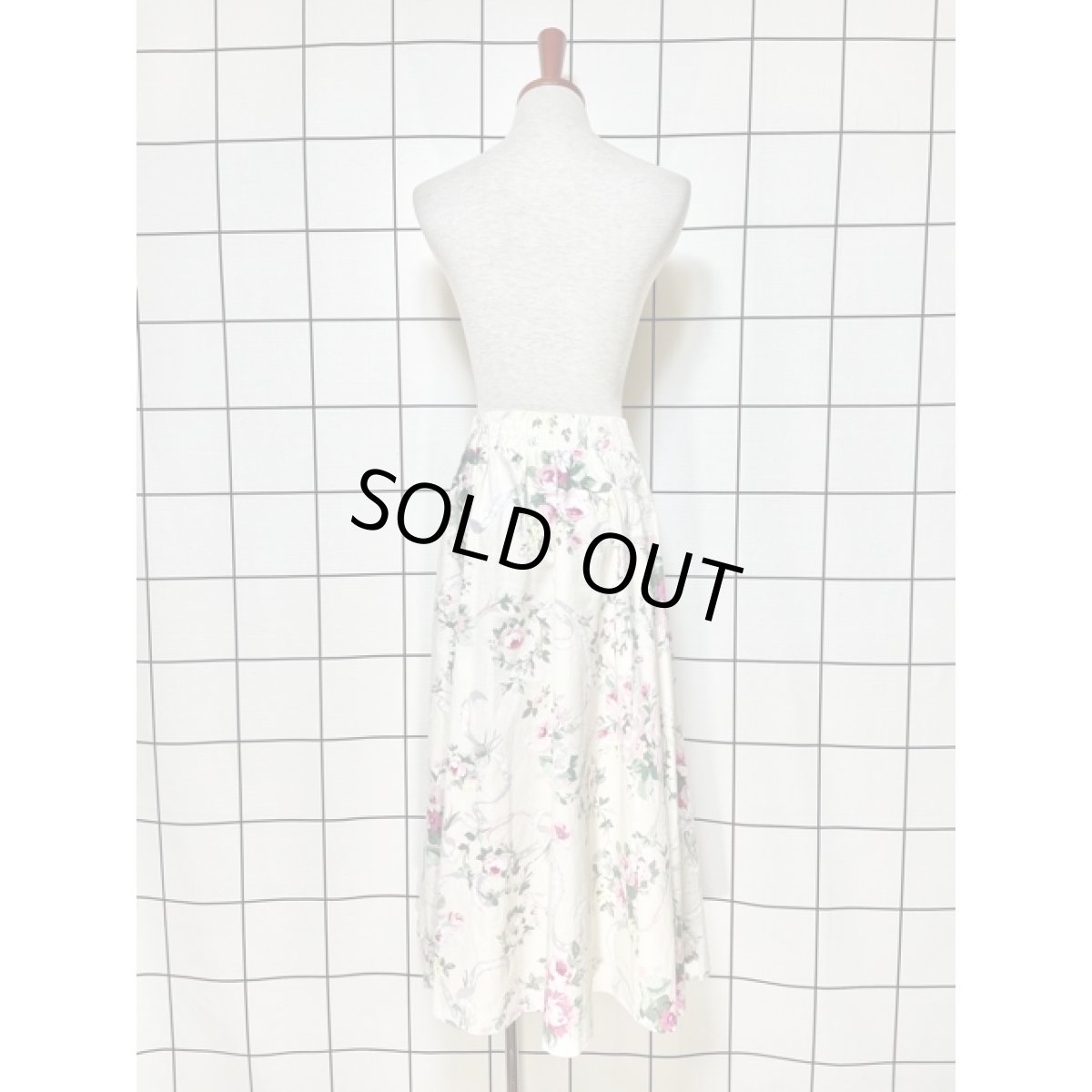 画像3: 花柄 ウエストゴム スカート レトロ アメリカ古着 ヴィンテージ (3)