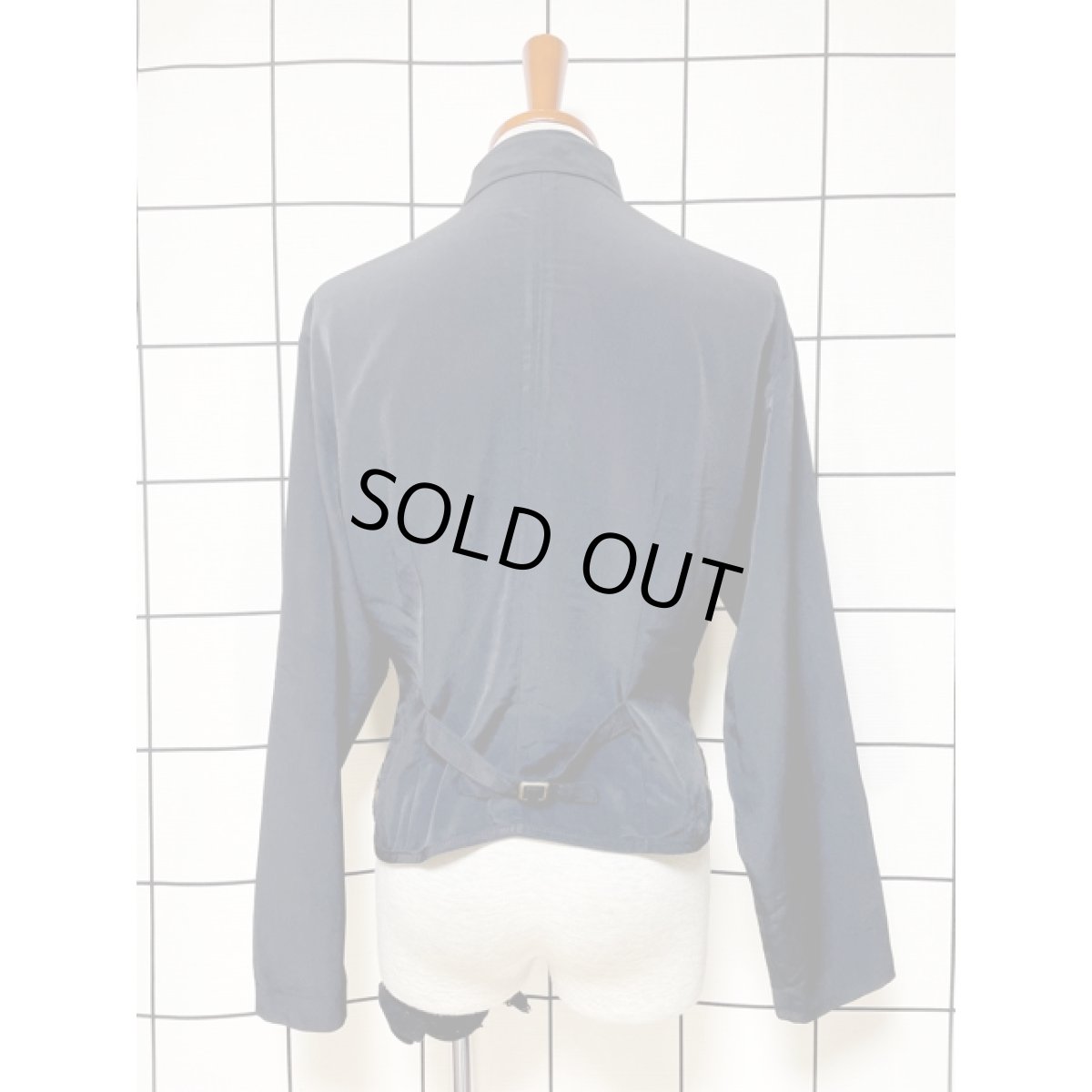 画像2: 立体柄 切り替え ブラウス アメリカ古着 レトロ 長袖 シャツ ヴィンテージ ブラック (2)