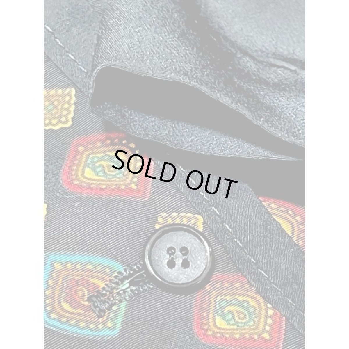 画像9: 立体柄 切り替え ブラウス アメリカ古着 レトロ 長袖 シャツ ヴィンテージ ブラック (9)