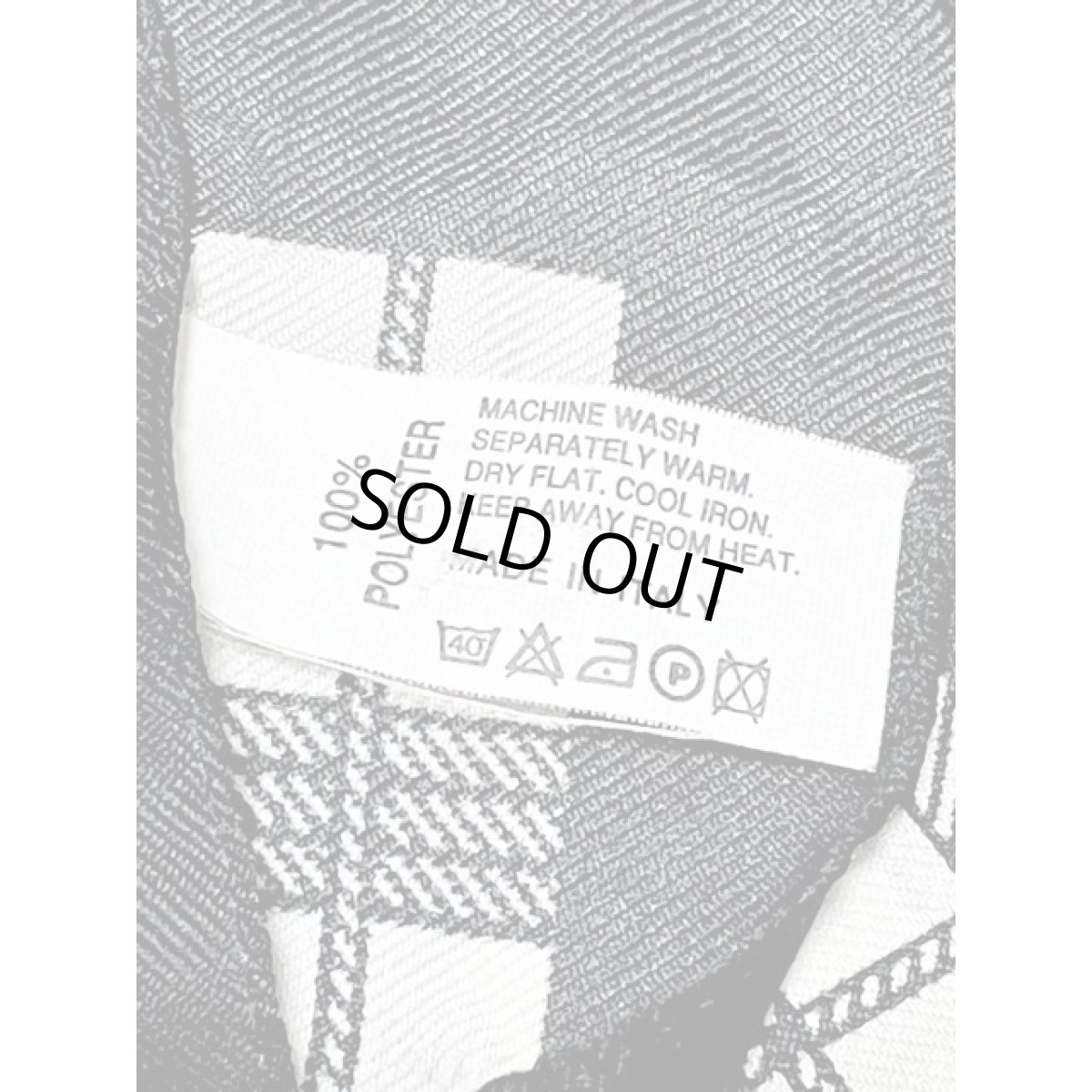 画像8: Italy製 モノトーン配色 チェック レトロアンティーク ヴィンテージスカーフ ヨーロッパ古着 (8)