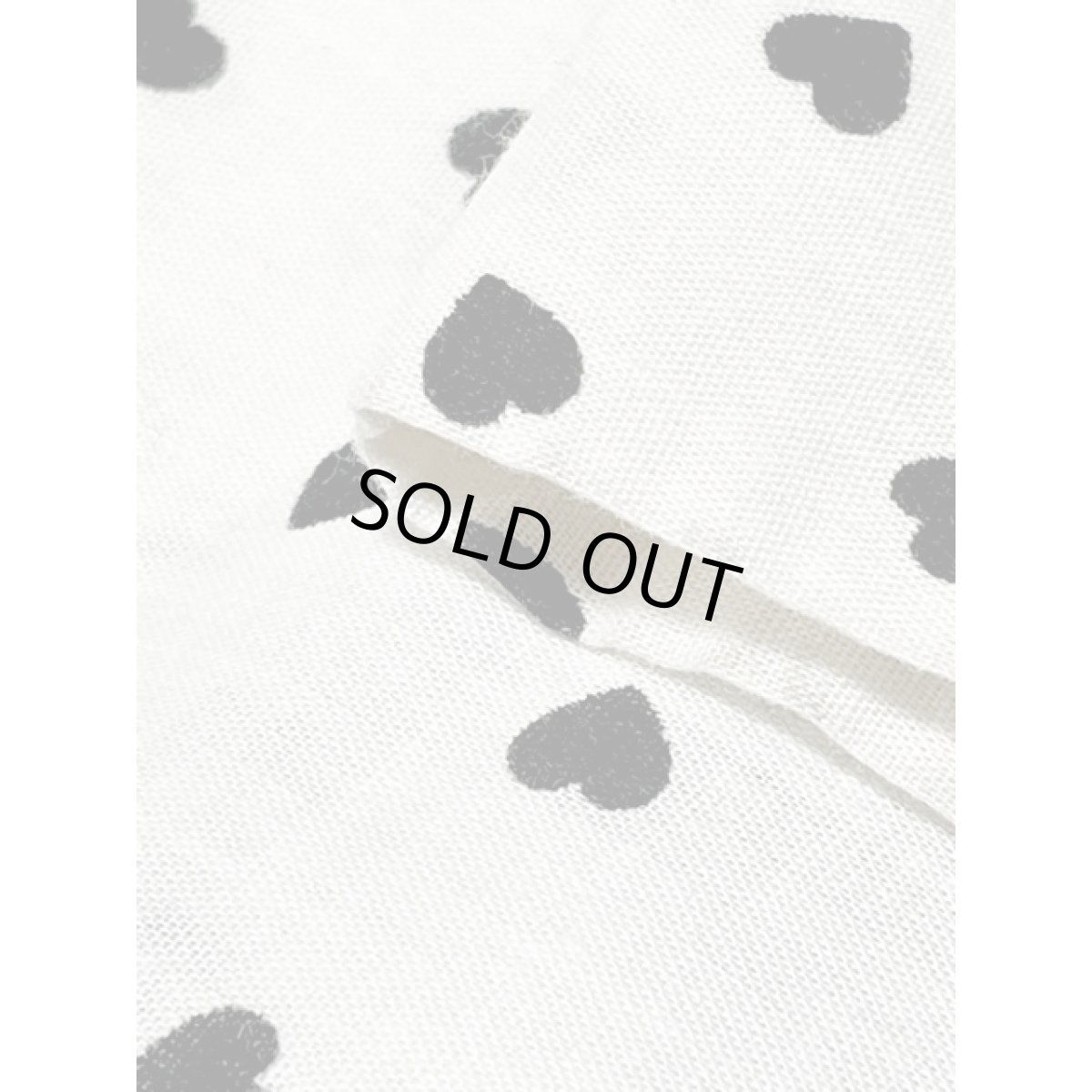 画像13: ハート柄 パフスリーブ ホワイト ブラック ウエストゴム 半袖 レトロ アメリカ古着 ヴィンテージワンピース (13)