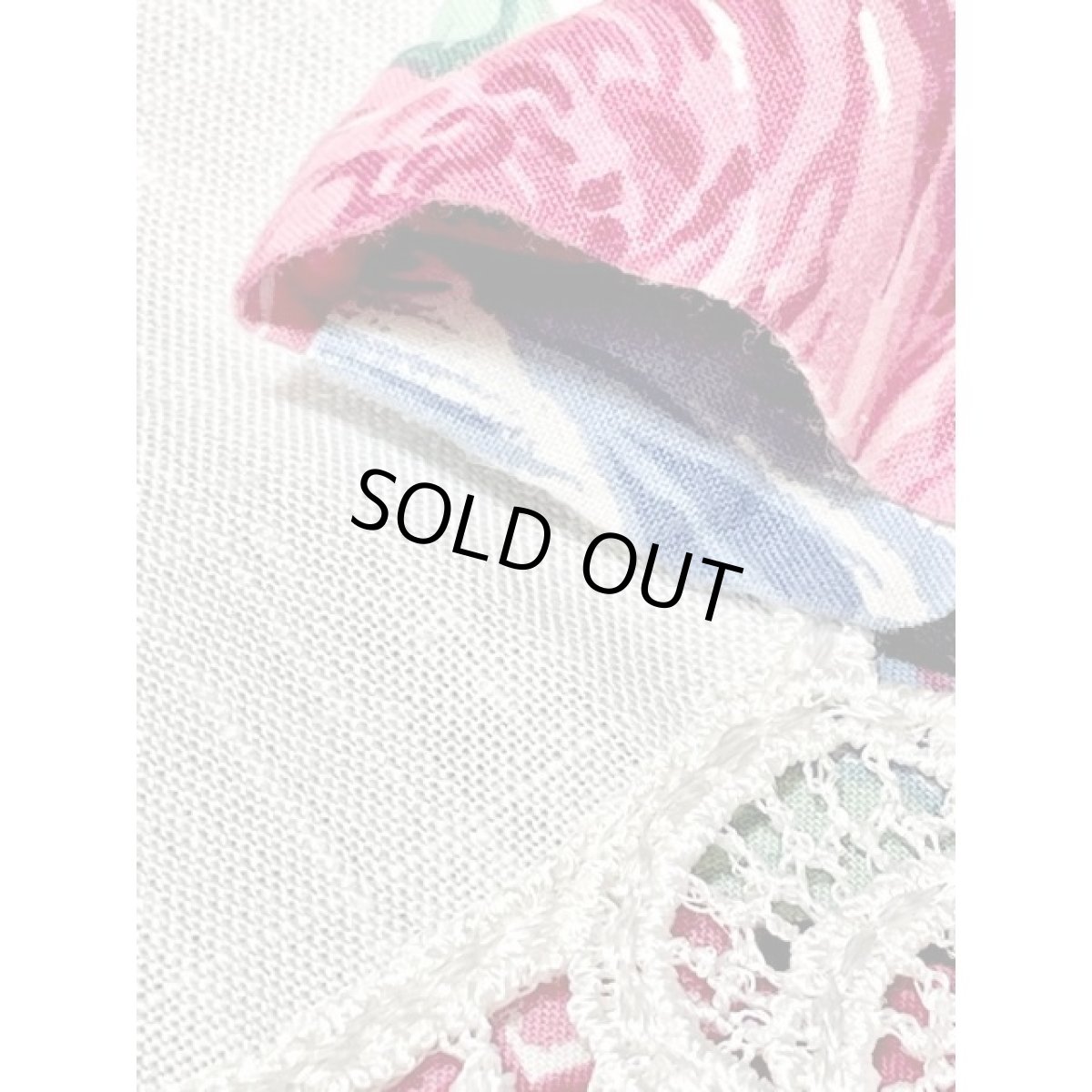 画像14: アンティークフラワー柄 レース襟 ビッグカラー ウエストゴム バックボタン ガーリー レトロ ヴィンテージワンピース アメリカ古着  (14)