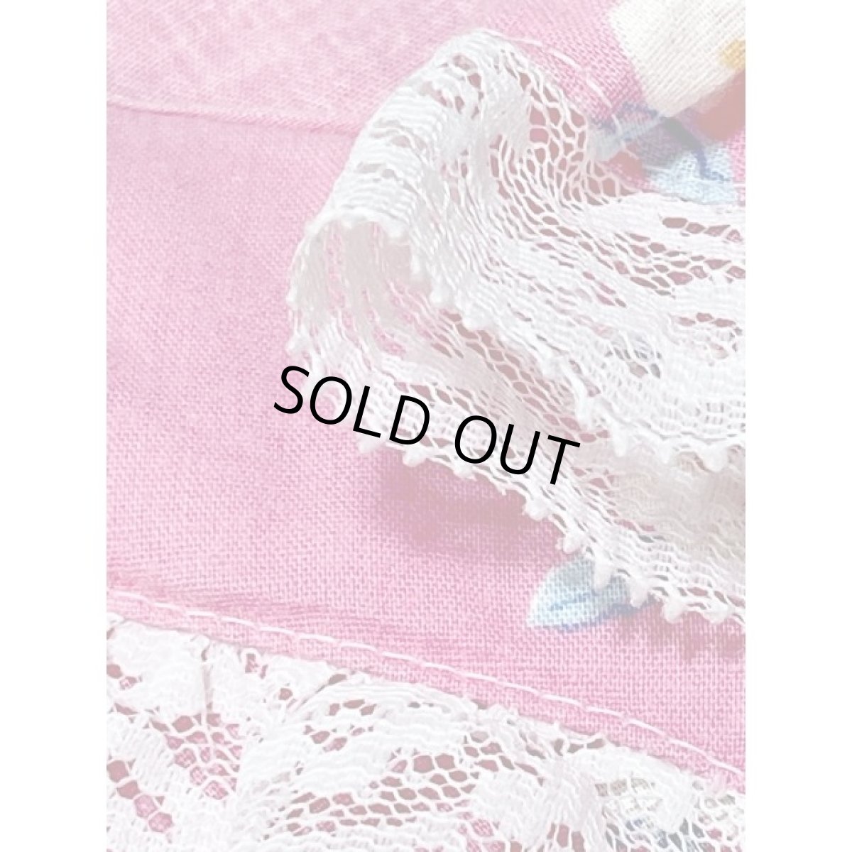 画像16: フリルレース サーキュラーデザイン リボン パフスリーブ 花柄 ヴィンテージドレスワンピース ピンク レトロ アメリカ古着 (16)